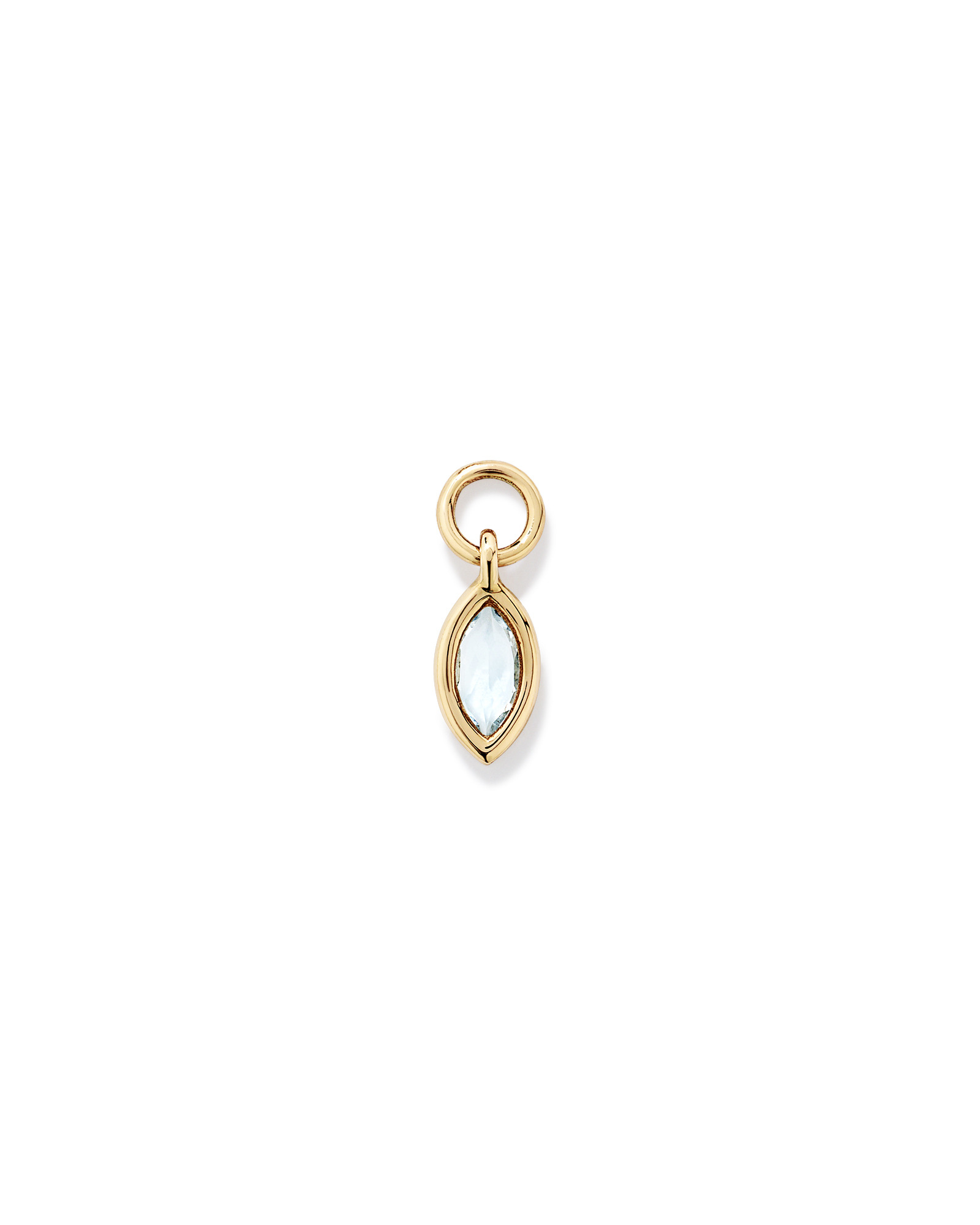 Sky Blue Topaz Single Earring Charm in 10kt Yellow Gold