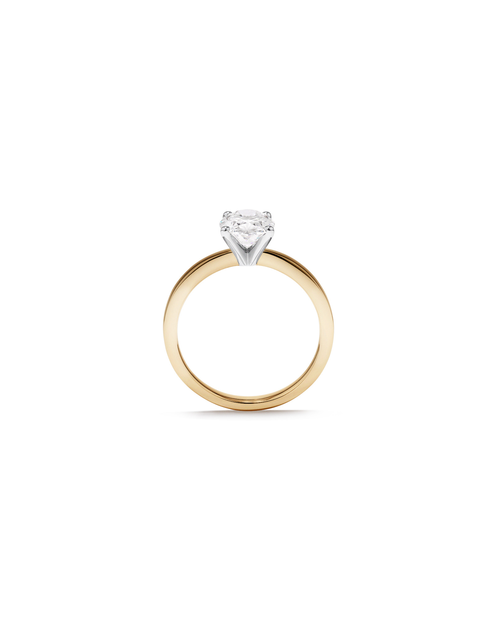 Carat TW Oval Cut Lab-Grown Diamond Solitaire Engagement Ring 14kt Yellow and White Gold