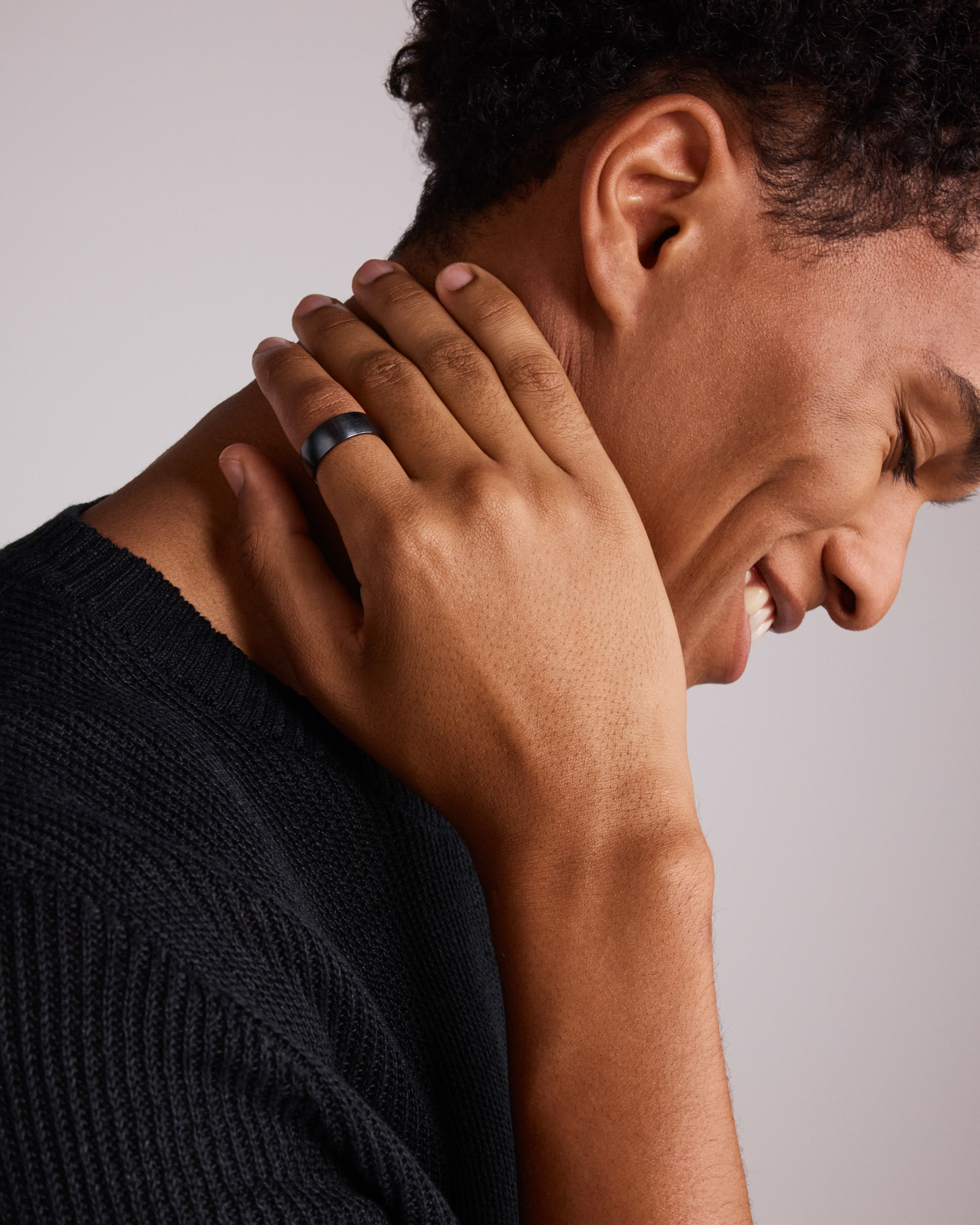 8mm Brushed Dome Black Titanium Wedding Band