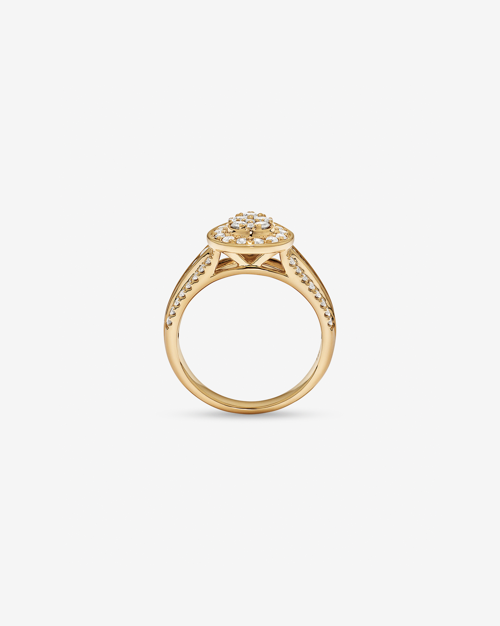 0.85 Carat TW Pear-Shaped Diamond Cluster Ring 10kt Yellow Gold