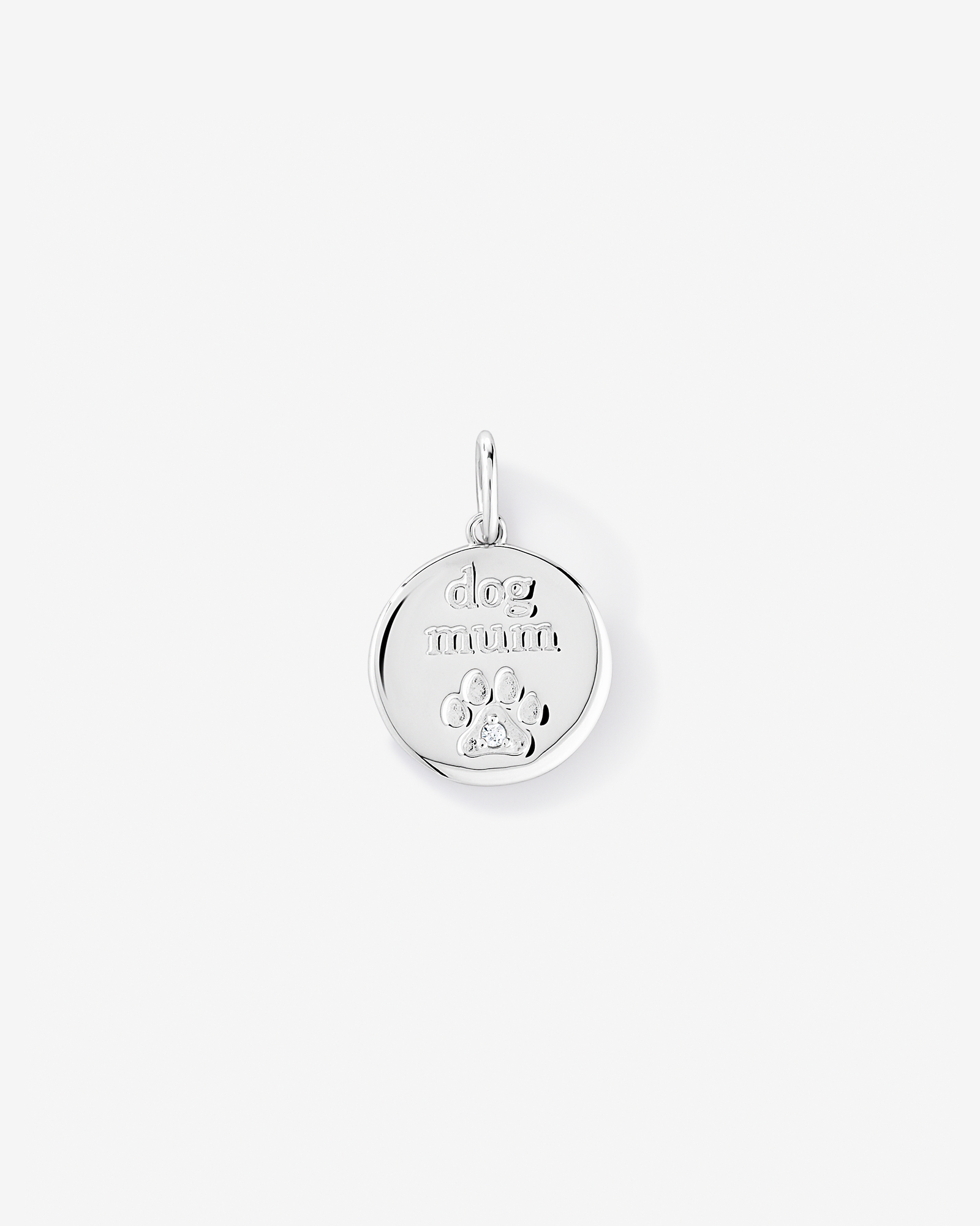 Dog Mum Cubic Zirconia Pendant in Sterling Silver