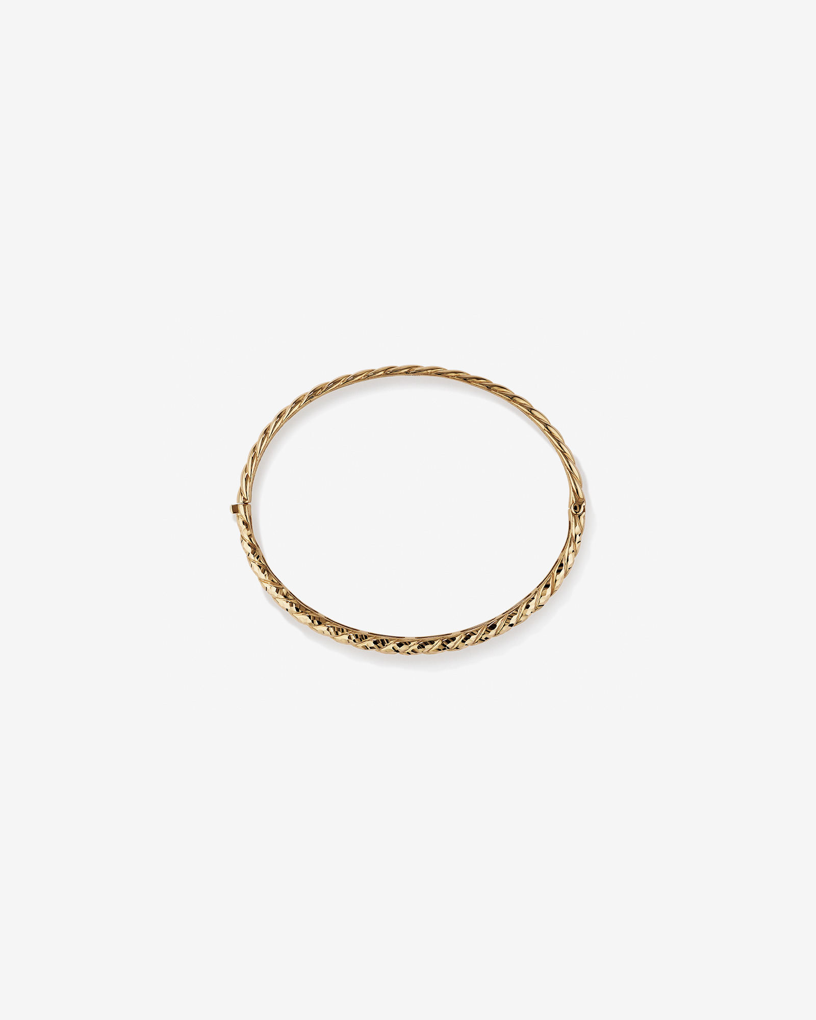 Diamond-Cut Crossaint Bangle in 10kt Yellow Gold