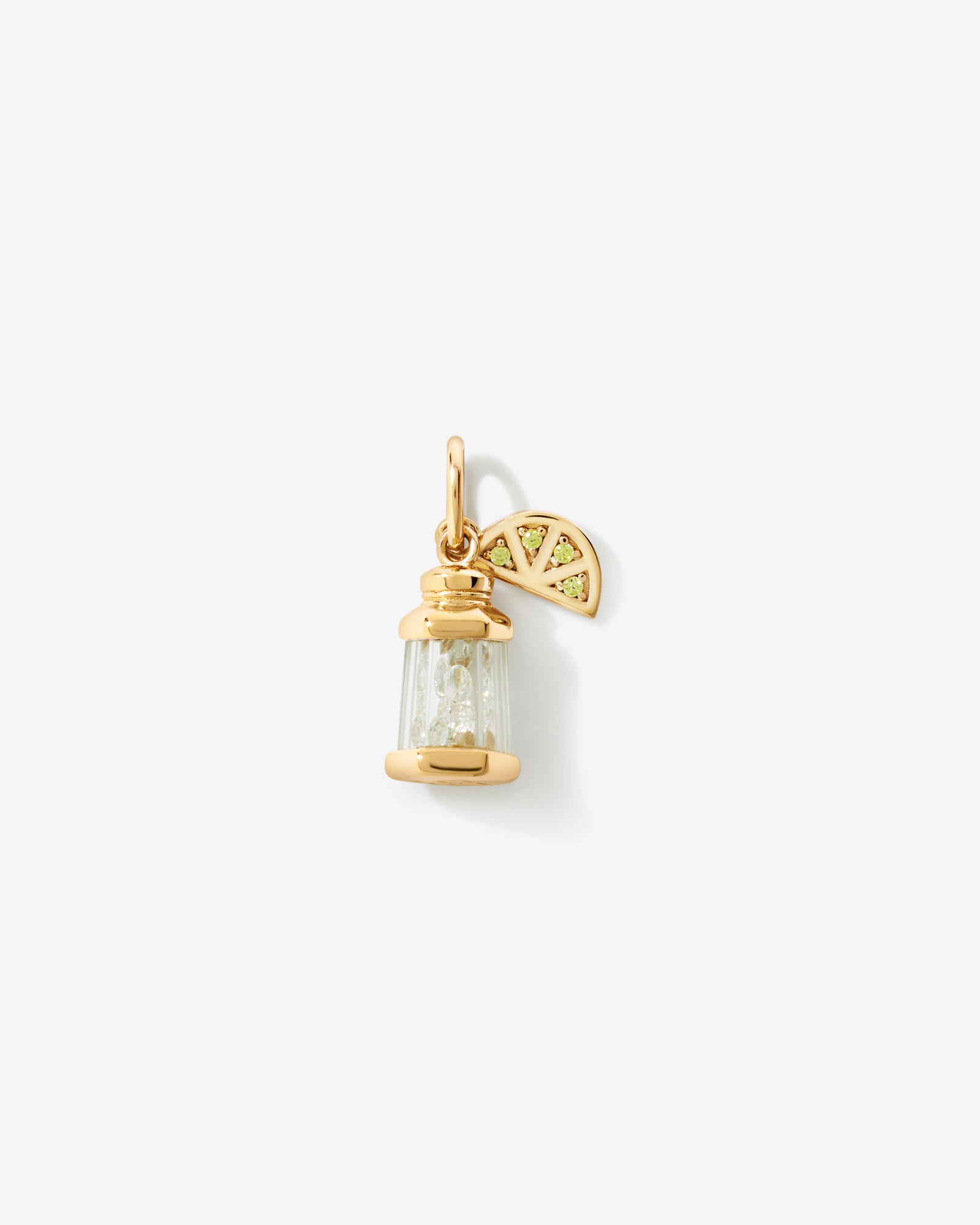 Salt & Lime Cocktail Duo Pendant with Cubic Zirconia in 18kt Gold Vermeil
