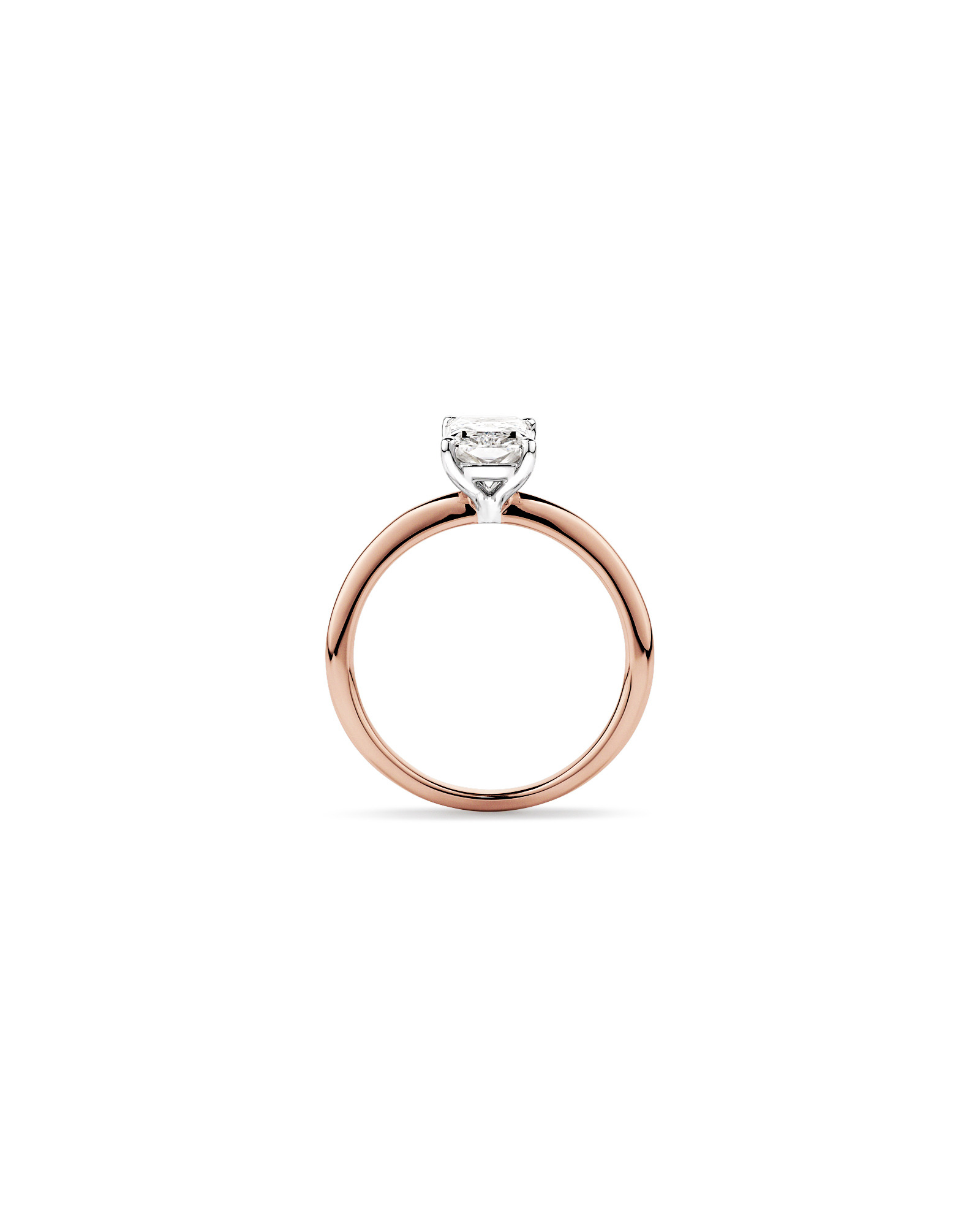 1.25 Carat TW Radiant Laboratory-Grown Diamond Solitaire Engagement Ring 14kt Rose and White Gold