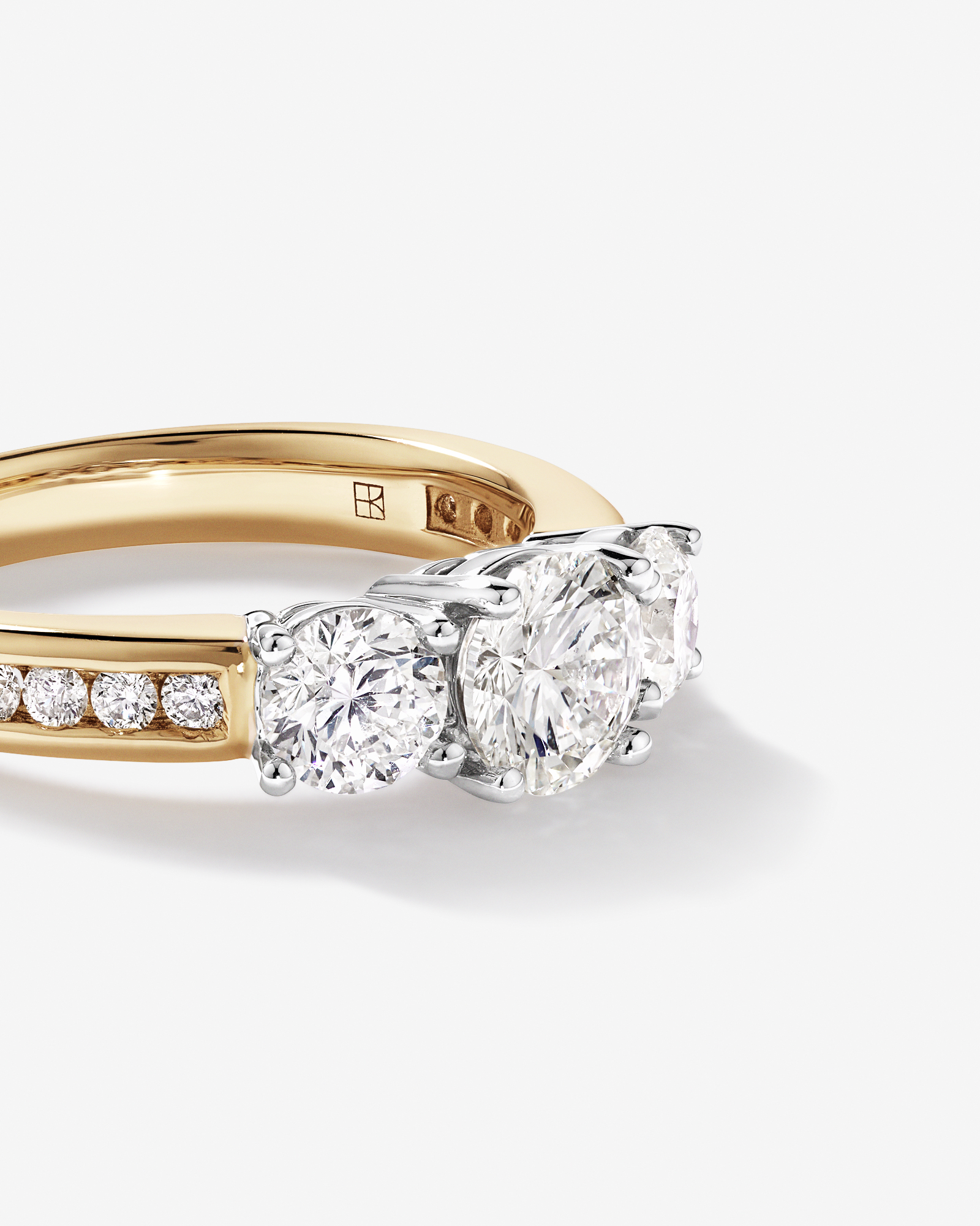 2.00 Carat TW 3 Stone Signature 101 Diamond Ring in 14kt Yellow & White Gold