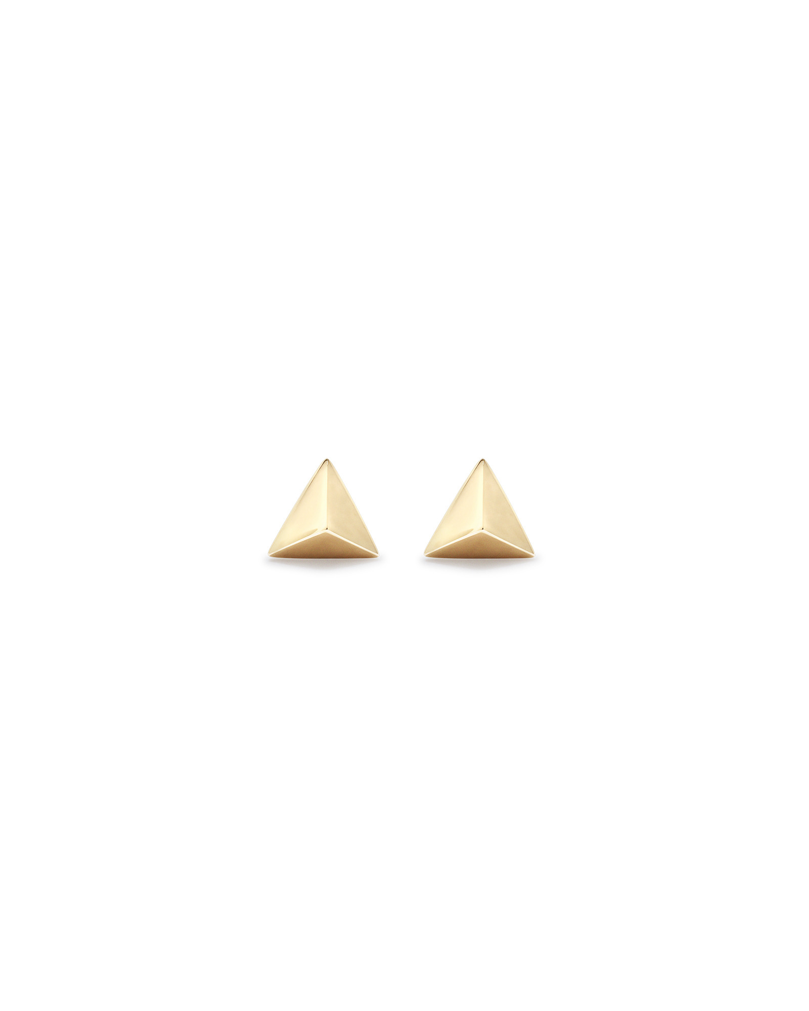 Pyramid Stud Earrings in 10kt Yellow Gold