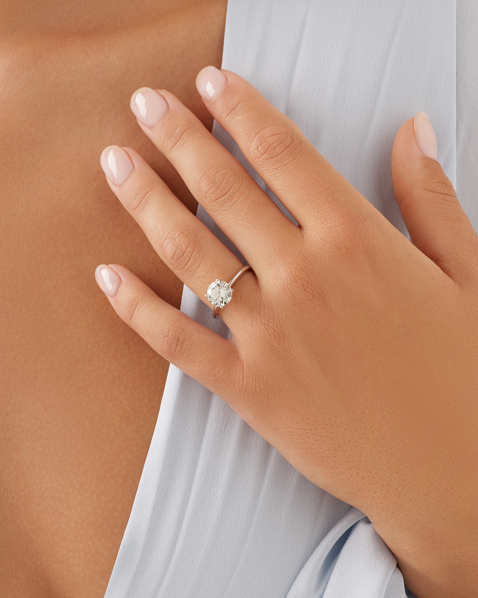 Carat TW Round Brilliant Laboratory-Grown Diamond Solitaire Engagement Ring 14kt Gold