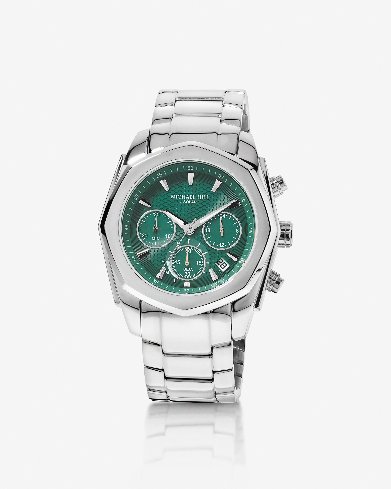 Men's Solar Chronograph Watch in Stainless Steel