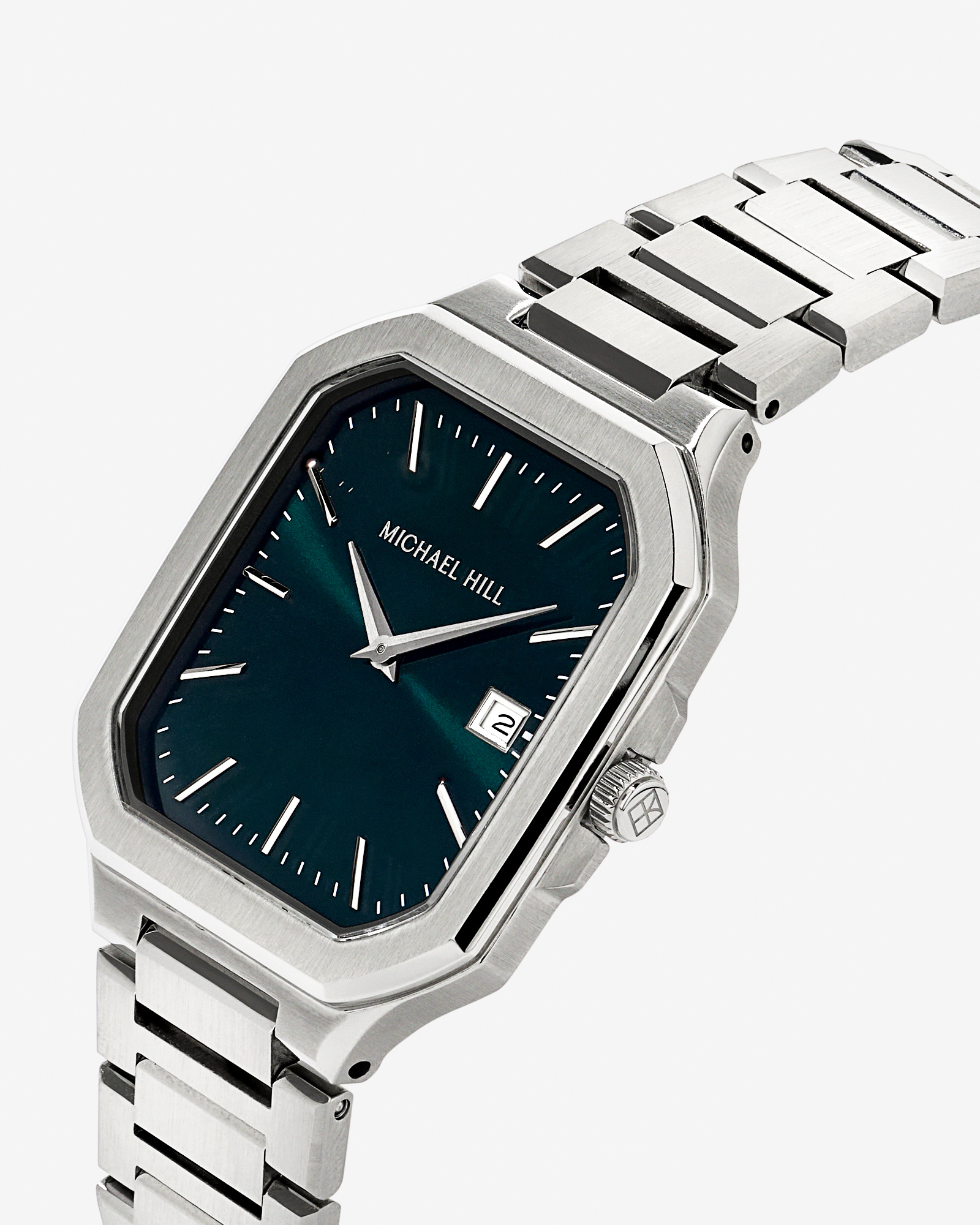 Men's Quartz Watch with Green Dial in Stainless Steel