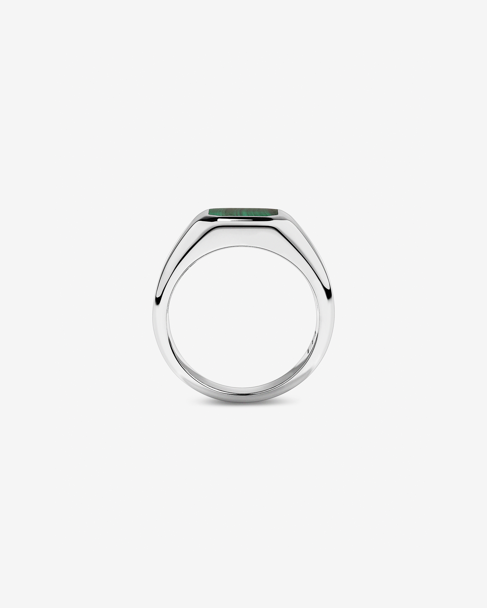 Chevalière Carrée en Malachite en Argent Sterling