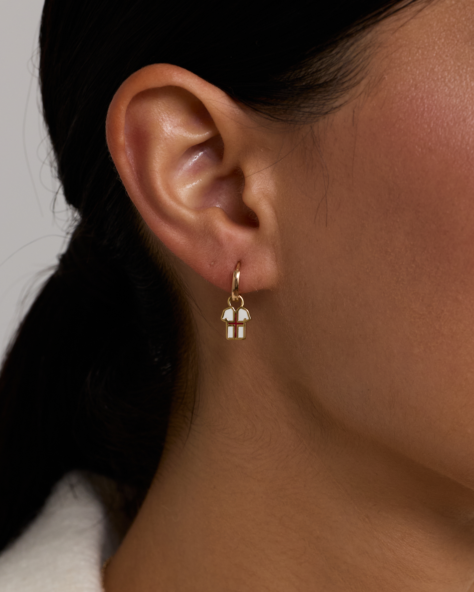 England Jersey Earring Charm in 18Kt Vermeil