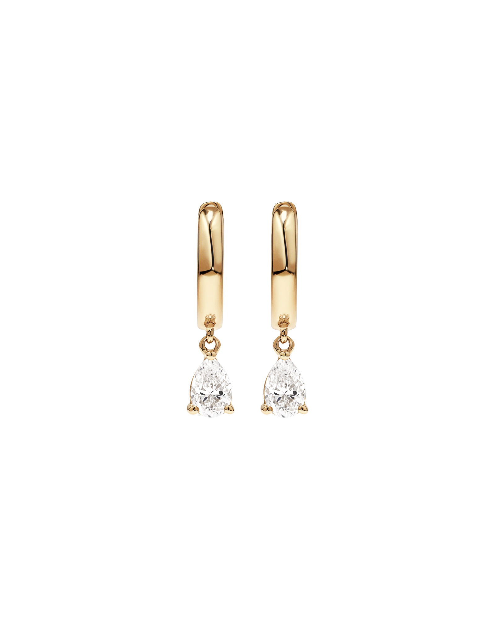 0.50 Carat TW Pear Cut Laboratory-Grown Diamond Drop Sleeper Earrings in 10kt Yellow Gold