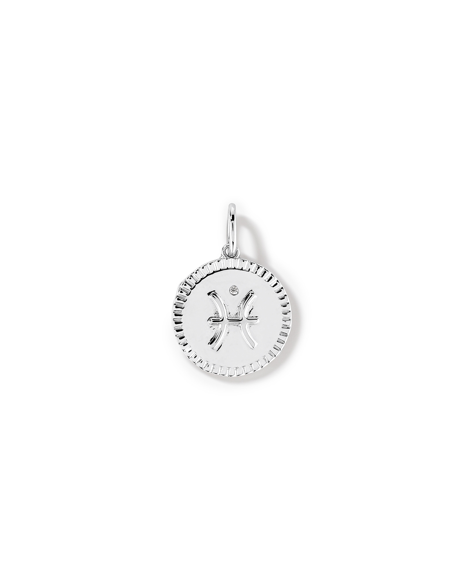 Diamond Accent Pisces Zodiac Pendant in Sterling Silver