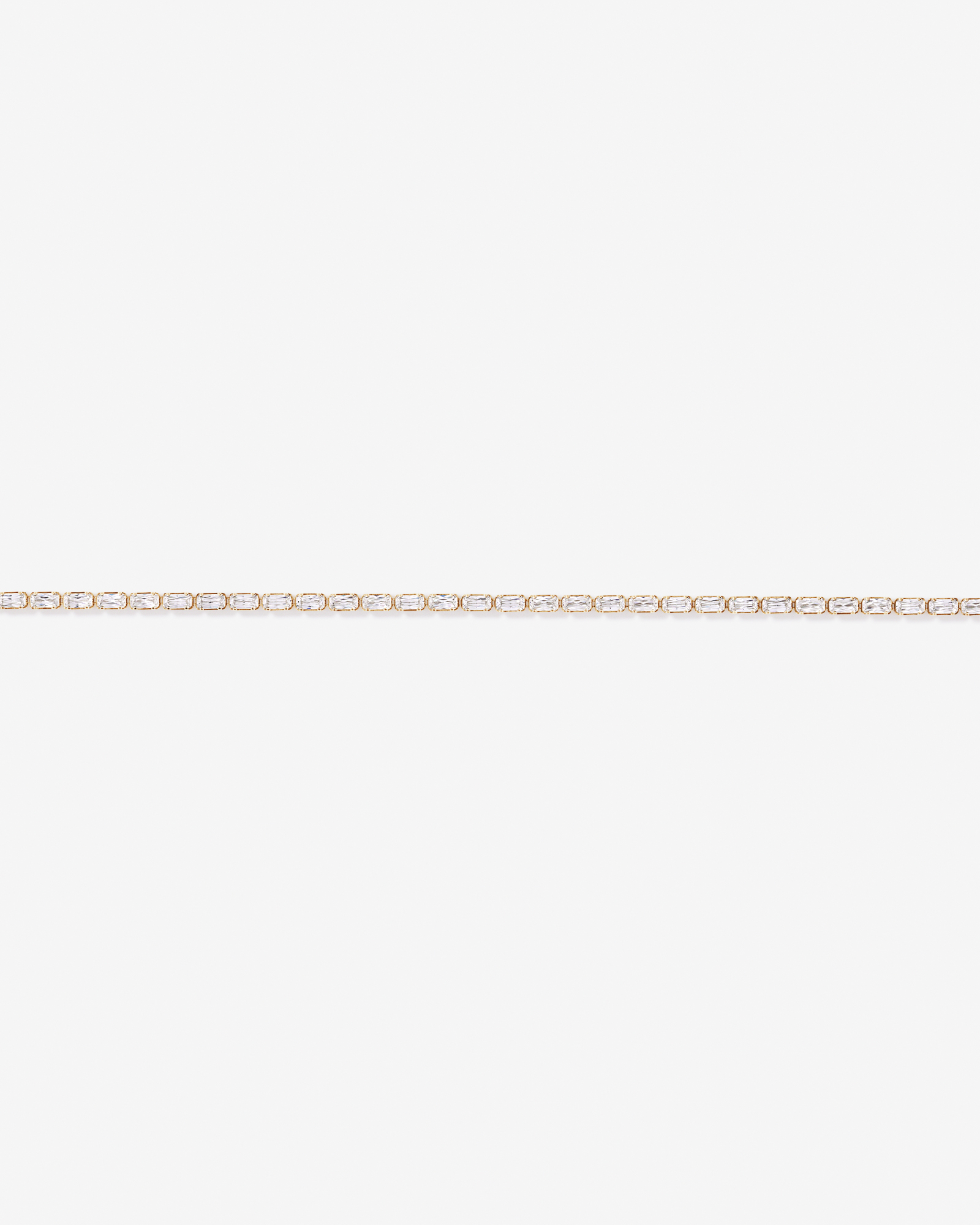 19cm (7.5") Baguette Cubic Zirconia Tennis Bracelet in 18kt Yellow Gold Vermeil