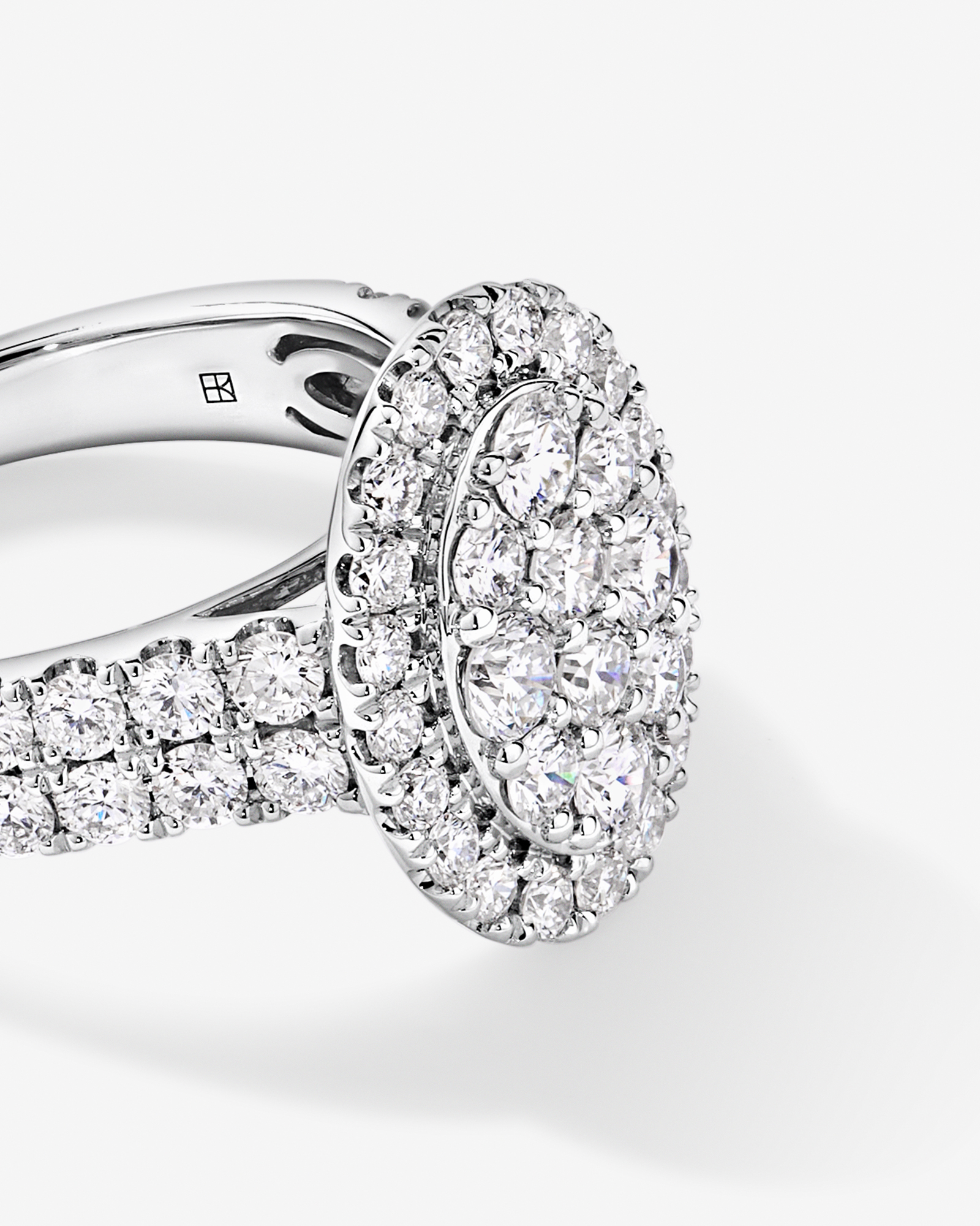 2.00TW Round Brilliant Laboratory-Grown Diamond Cluster Ring 10kt White Gold