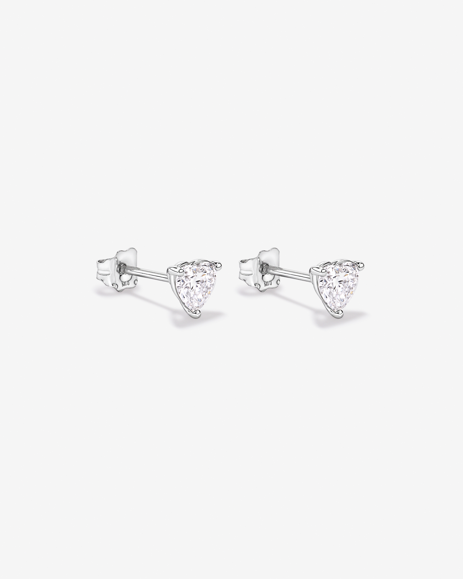 1.00 Carat TW Laboratory-Grown Diamond Heart Studs in 10kt White Gold