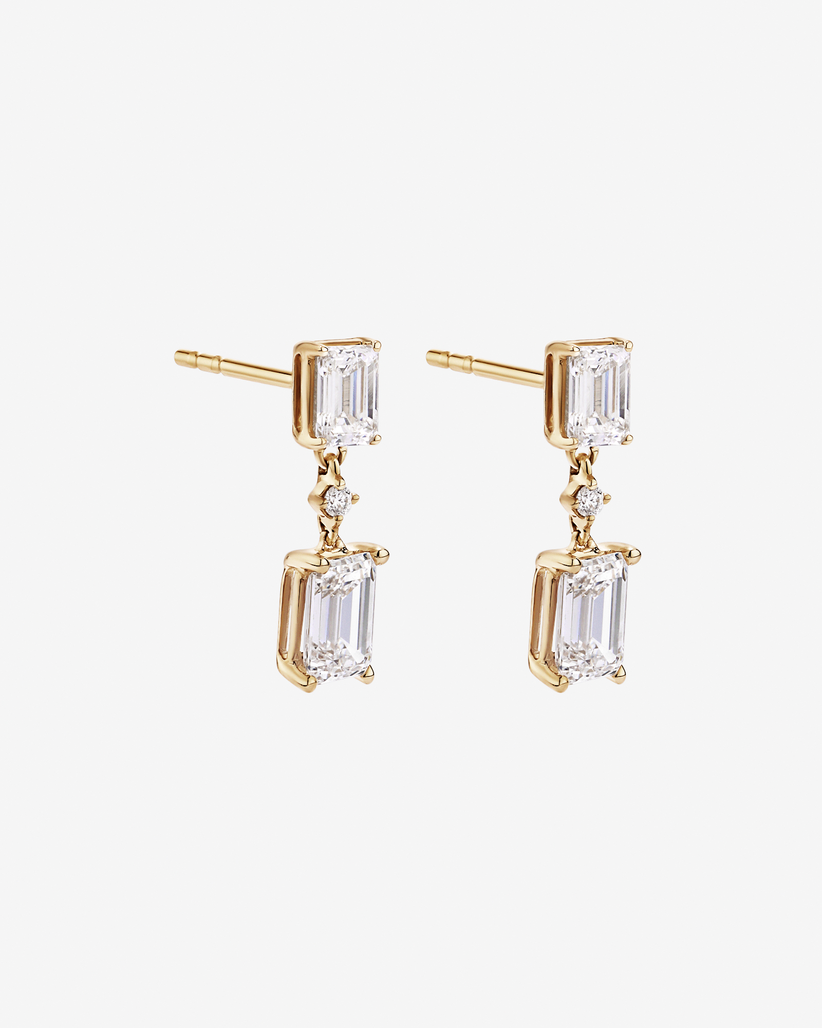 1.51 Carat TW Laboratory-Grown Diamond Drop Earrings in 10kt Yellow Gold