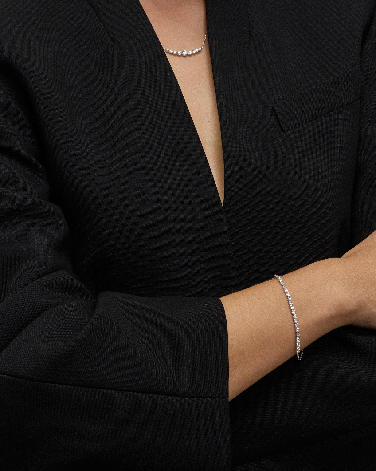 1.02TW Oval Lab Tennis Bracelet in Silver