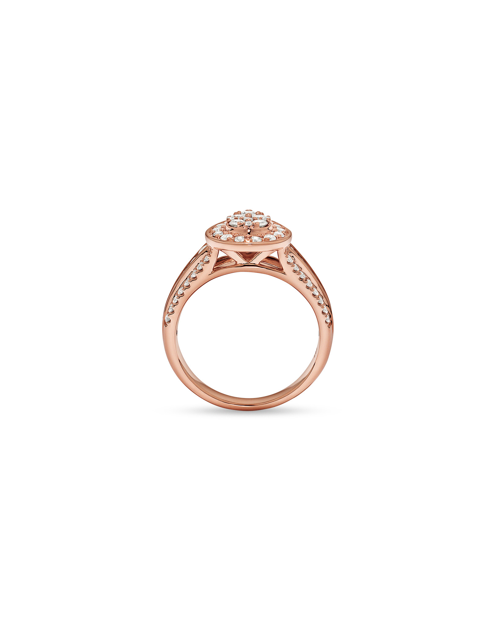 0.85 Carat TW Pear-Shaped Diamond Cluster Ring 10kt Rose Gold