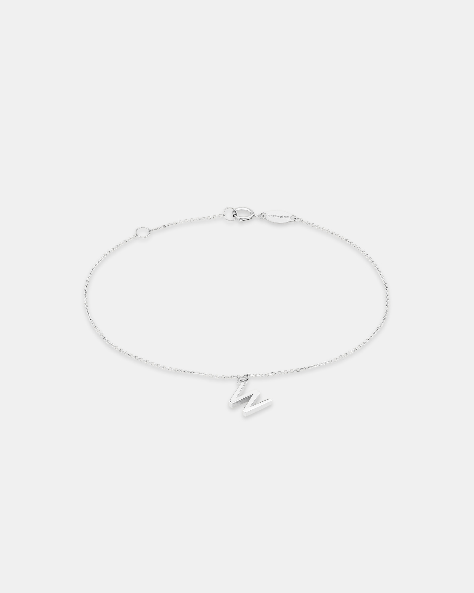 Bracelet à initiale « W » en argent