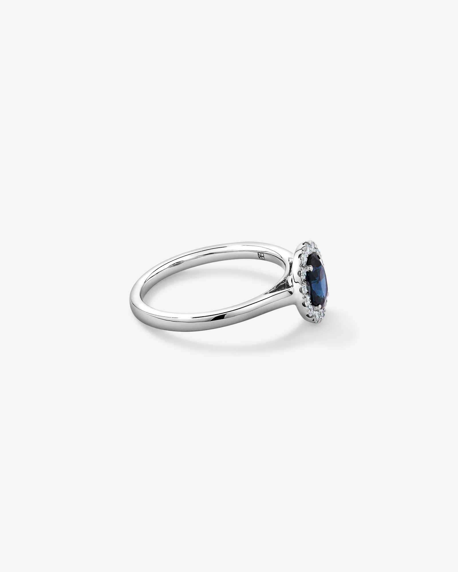 0.25 Carat TW Oval Sapphire and Diamond Ring in Recycled Platinum