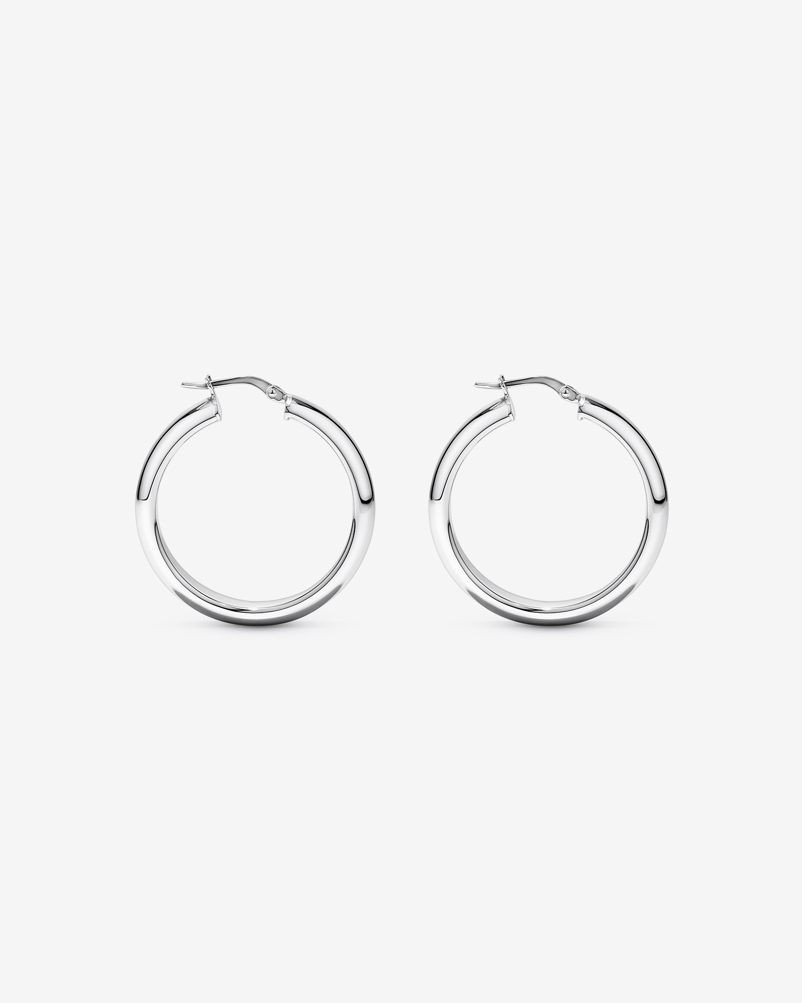 Grandes boucles d’oreilles demi-rondes en argent sterling