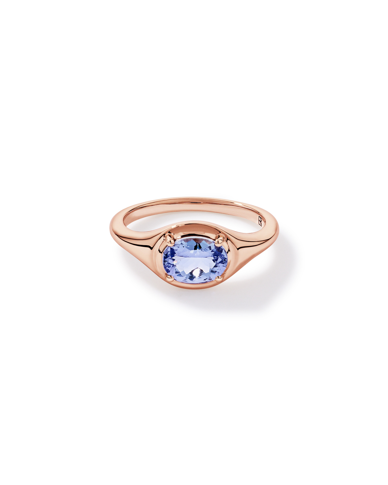 Oval Cut Tanzanite East-to-West Set Ring 10kt Rose Gold