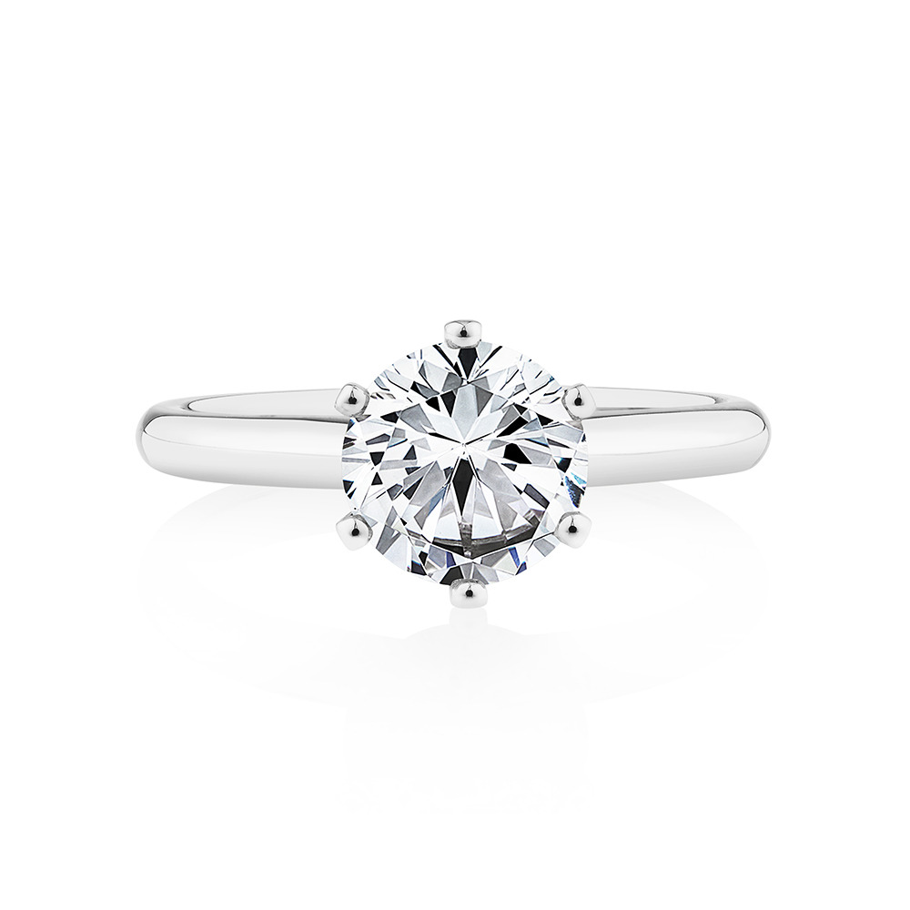 Bague de fiançailles en or blanc 18 K à diamant solitaire certifié totalisant 1,50 ct
