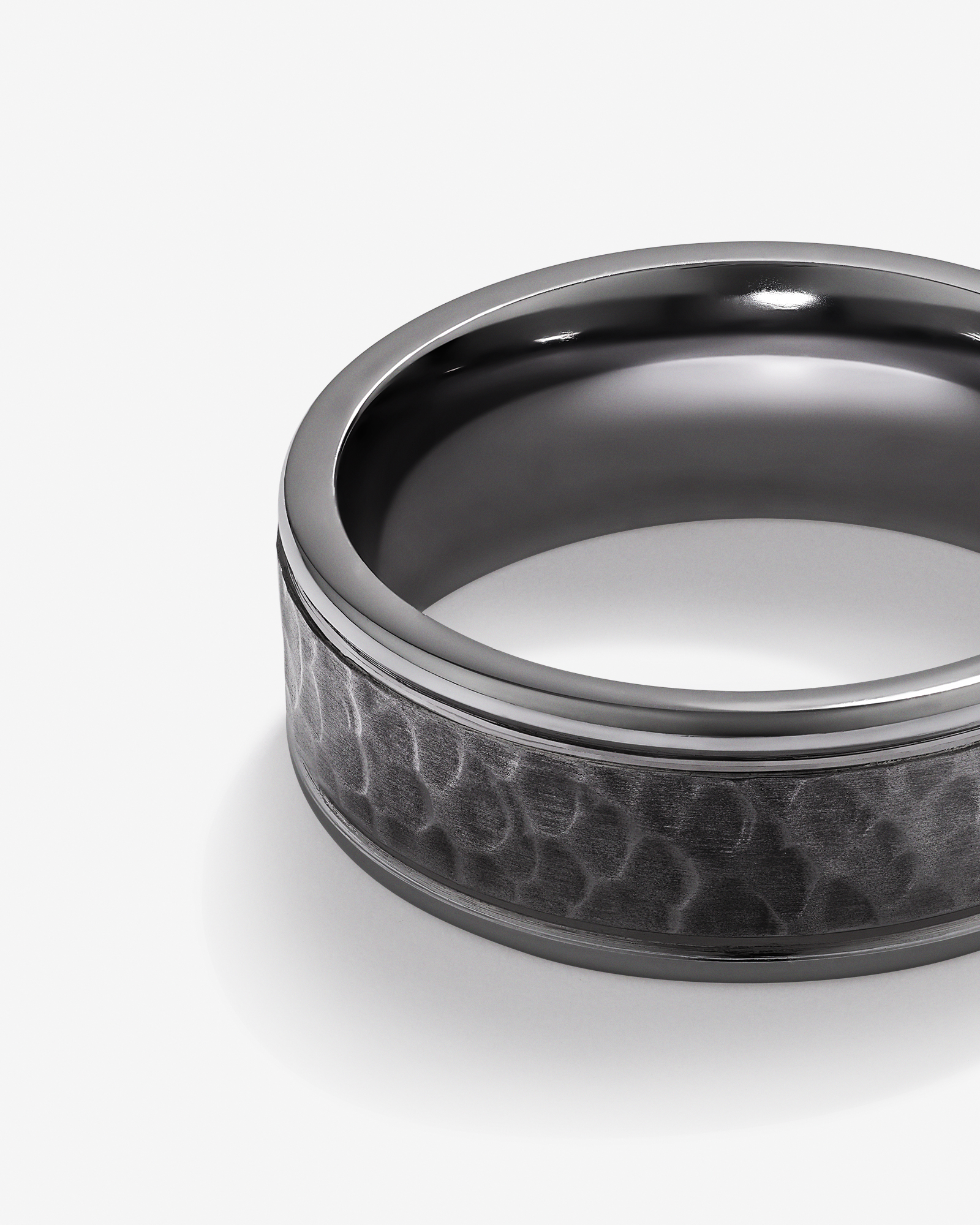 8mm Hammered Wedding Band In Tantalum