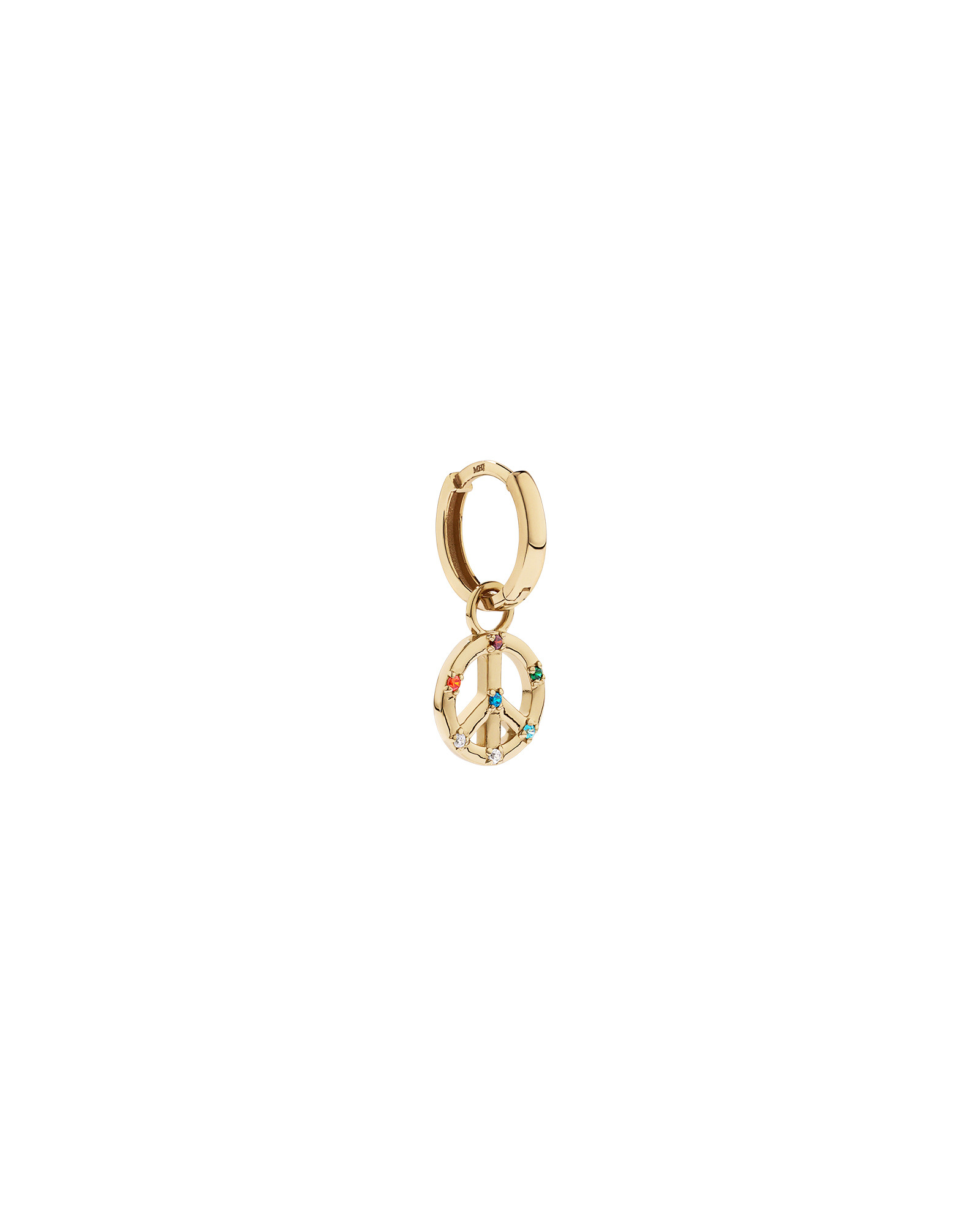 Peace Earring Charm in 18Kt Vermeil with Cubic Zirconia