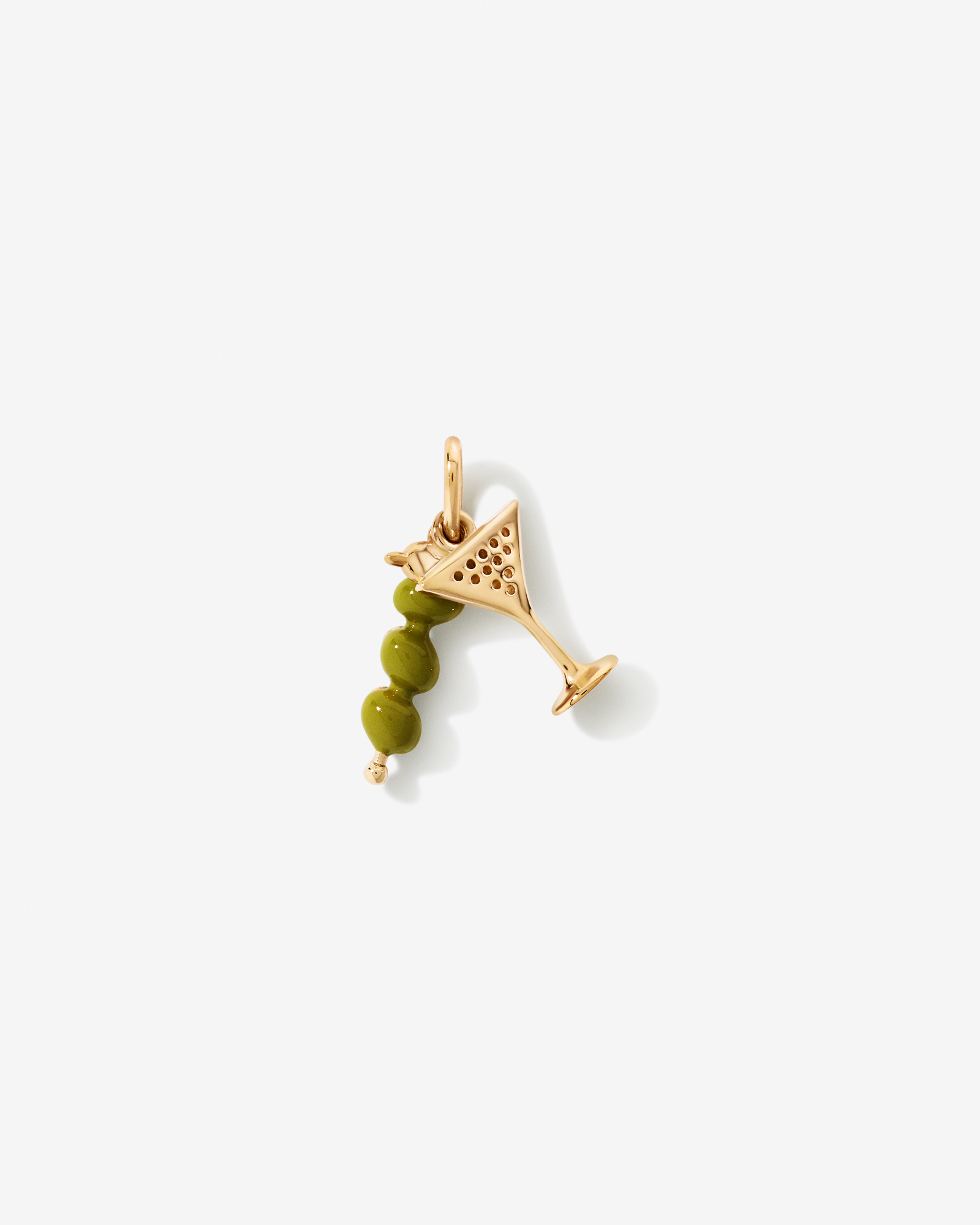 Martini Cocktail Duo Pendant with Cubic Zirconia in 18kt Gold Vermeil