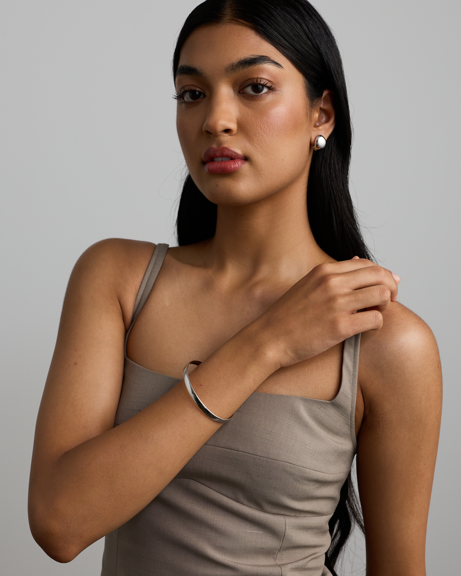 65mm Solid Oval Bold Bangle in Sterling Silver