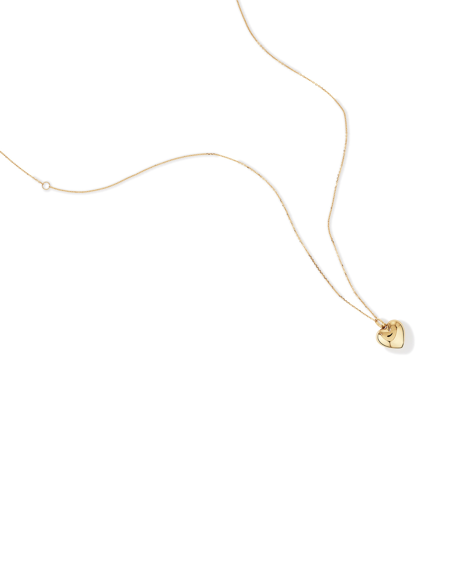 Puff Heart Pendant in 10kt Yellow Gold