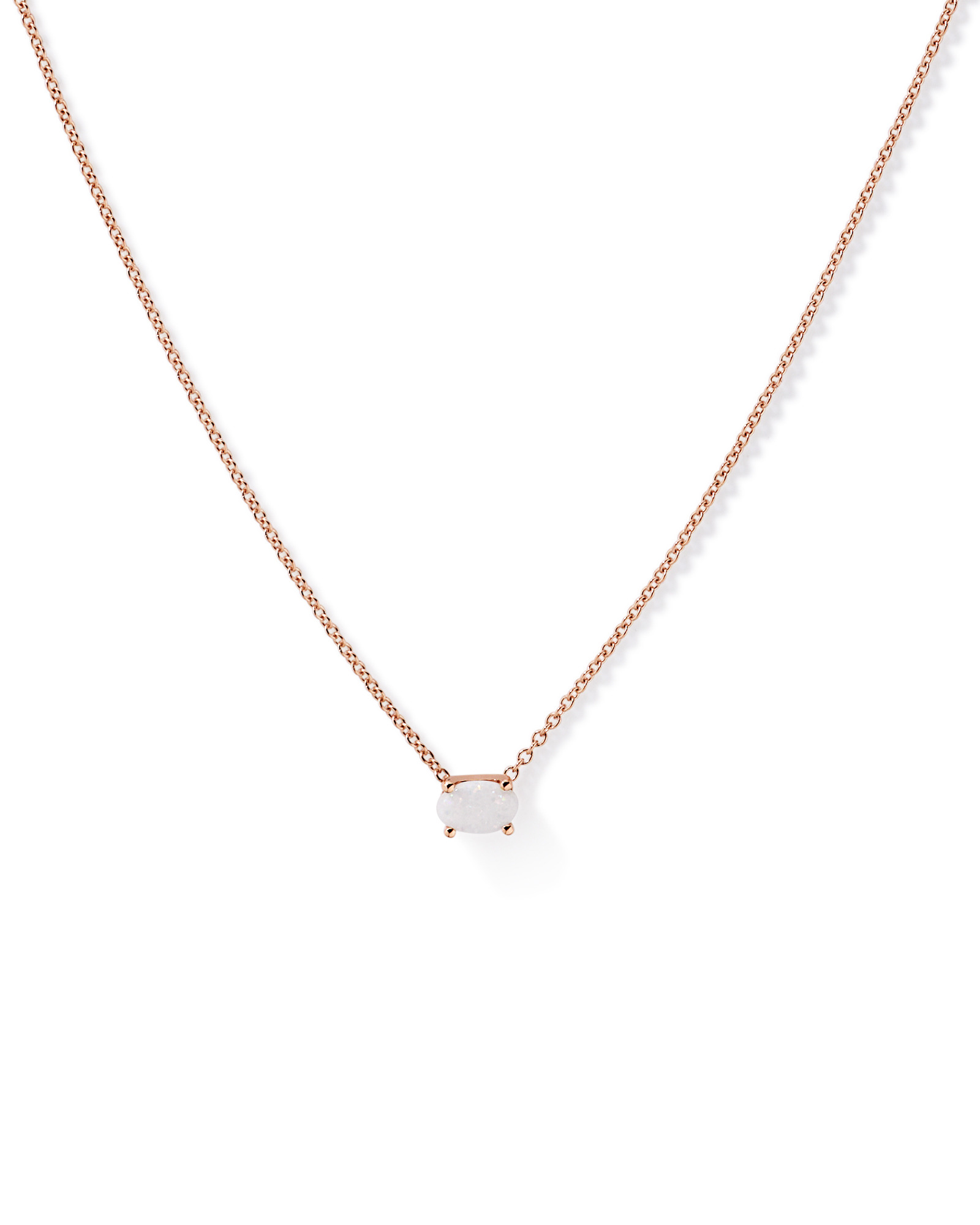 Australian Opal East-West Necklace in 10kt Rose Gold