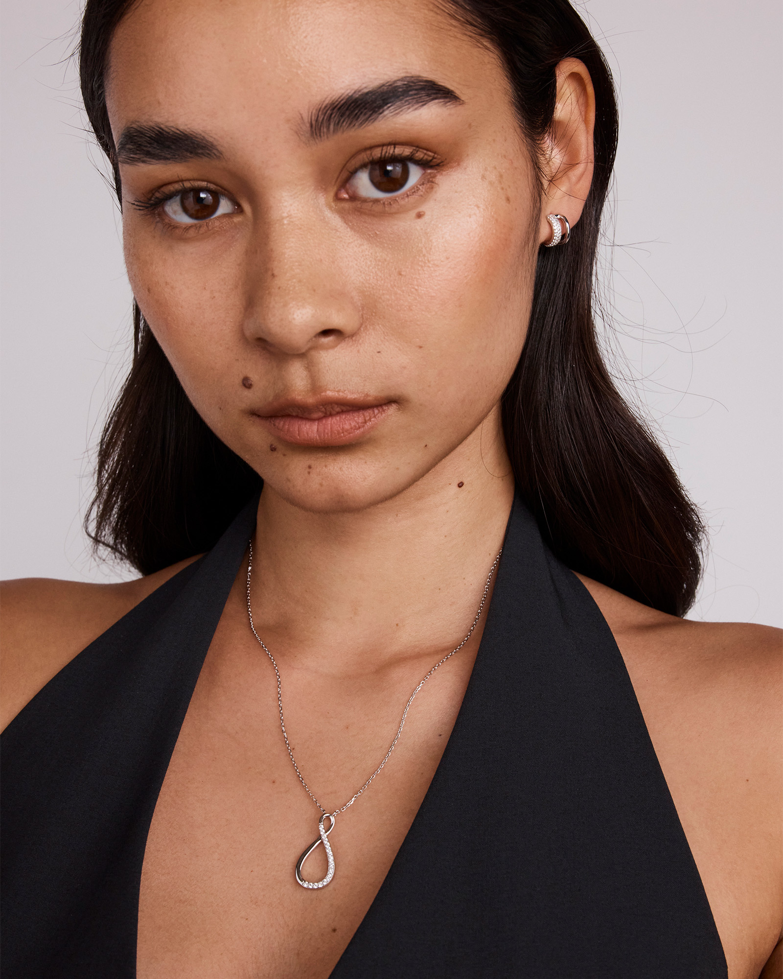 Collier pendentif Infini en zircone cubique en argent sterling