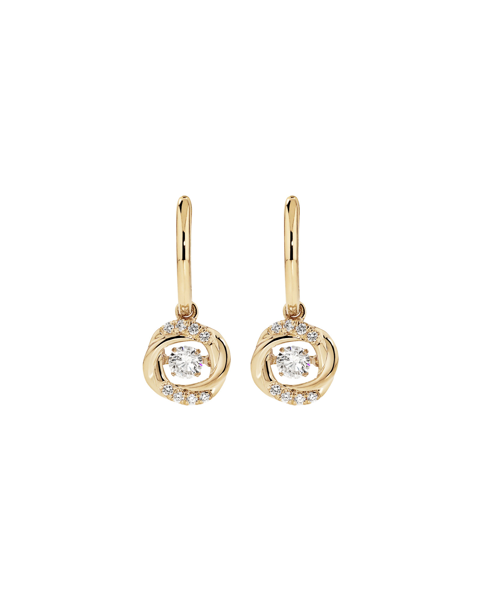 Lume Lab Swirl Huggie Earrings with 0.60 Carat TW of Laboratory-Grown Diamonds in 10kt Yellow Gold