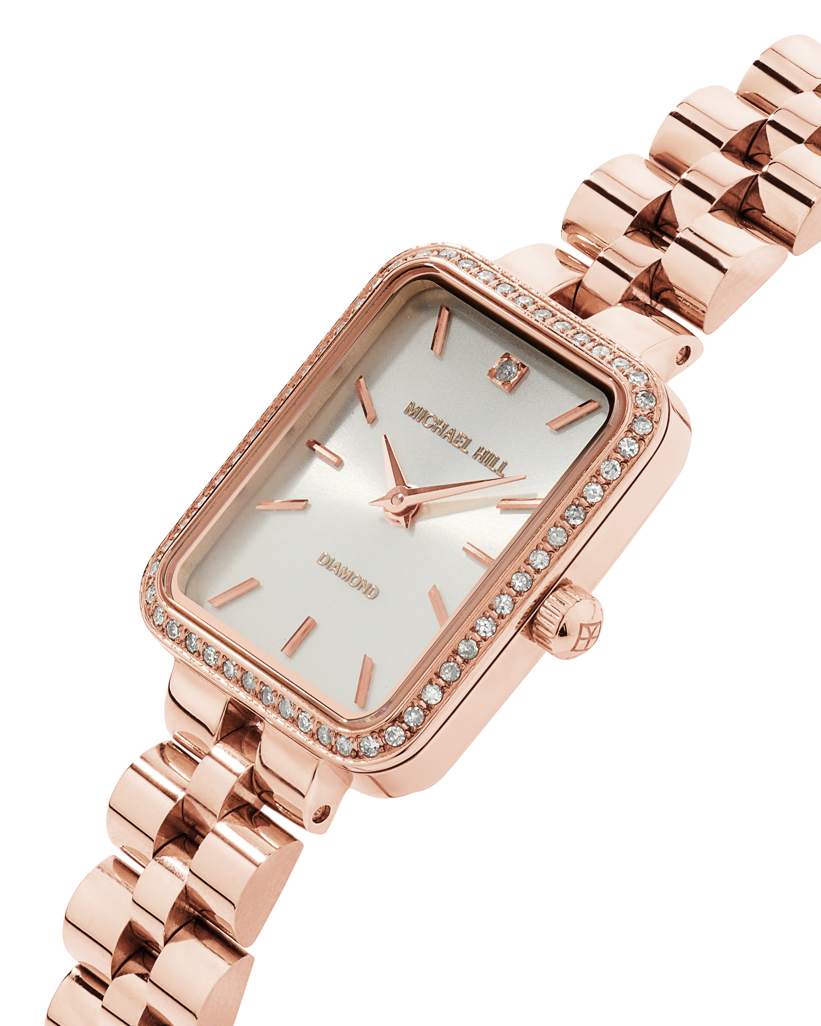 Women's 0.20 Carat TW Diamond Bezel Watch in Rose Tone Stainless Steel