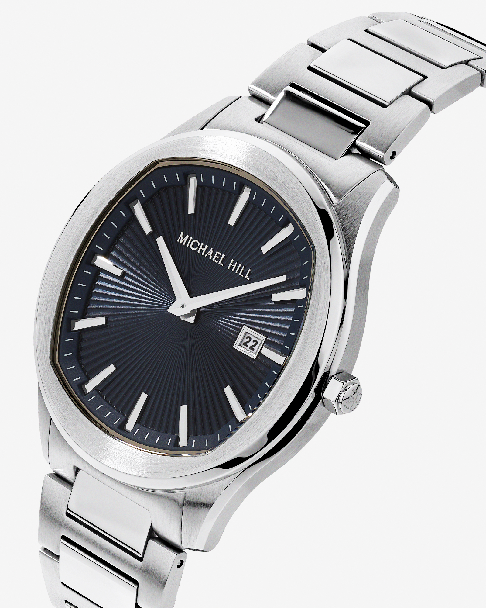 Quartz Watch with Deep Blue Dial in Stainless Steel