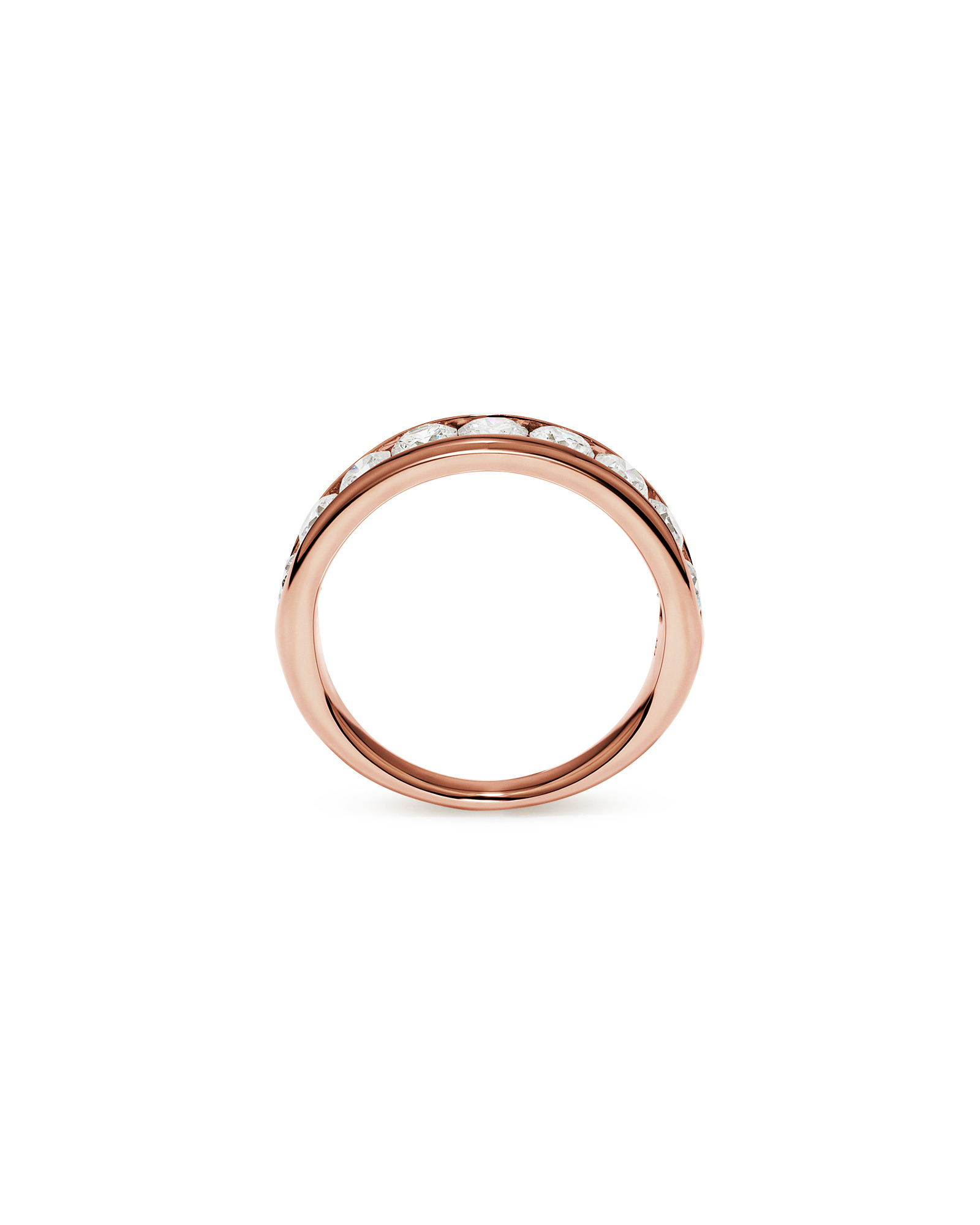 1.50 Carat TW Round Brilliant Laboratory-Grown Diamond Channel Set Wedding Ring 10kt Rose Gold