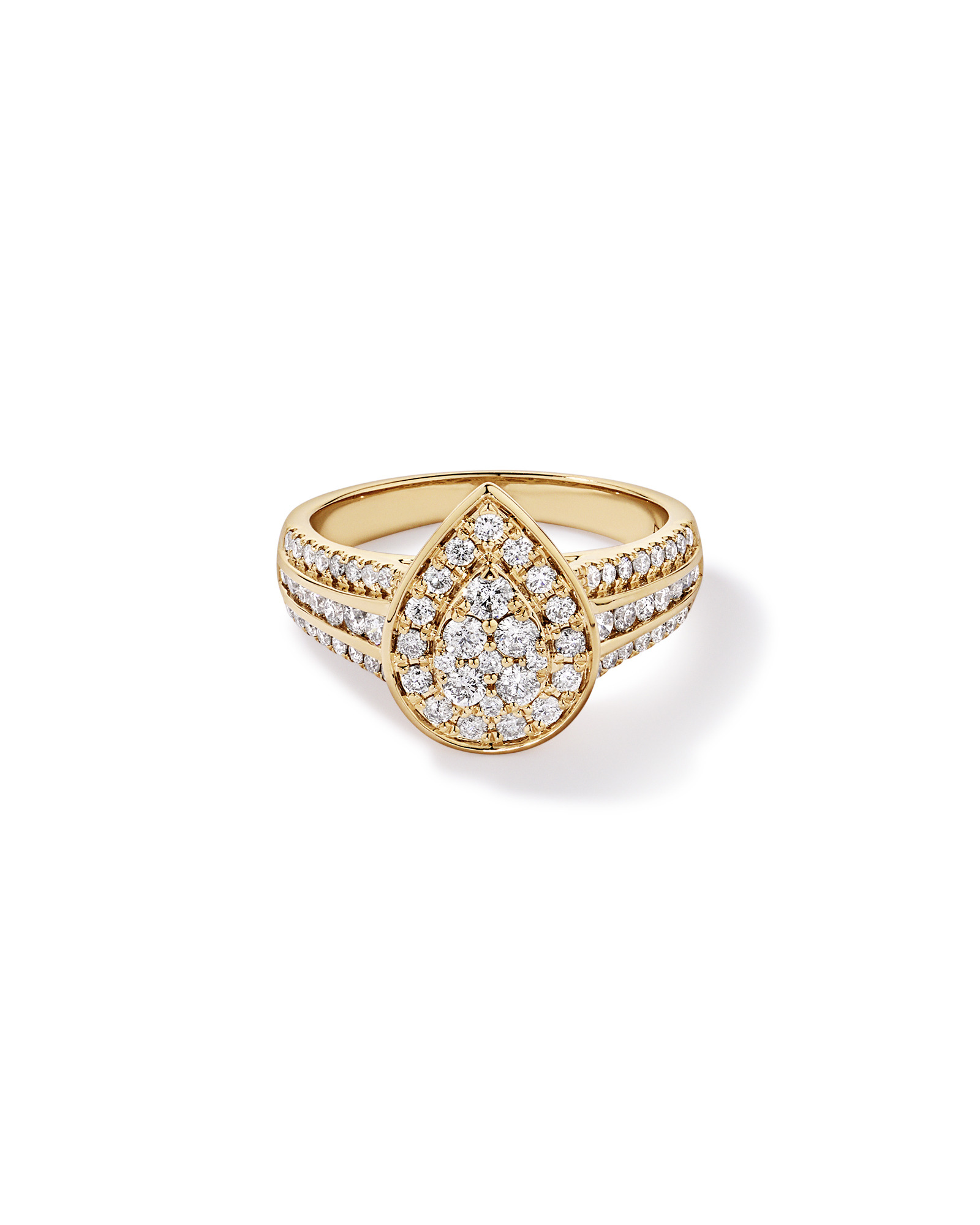 0.85 Carat TW Pear-Shaped Diamond Cluster Ring 10kt Yellow Gold