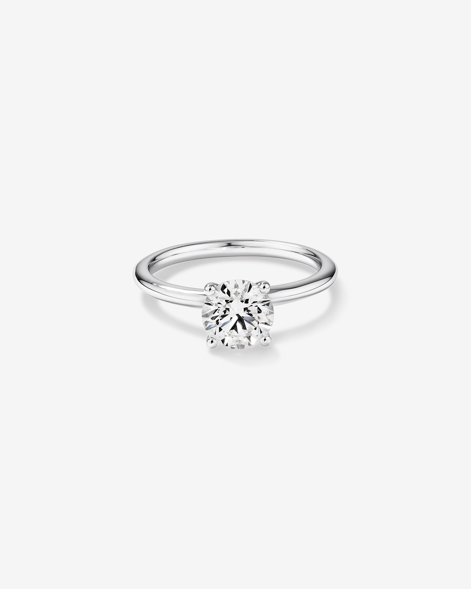 Carat TW Round Brilliant Laboratory-Grown Diamond Solitaire Engagement Ring 14kt Gold