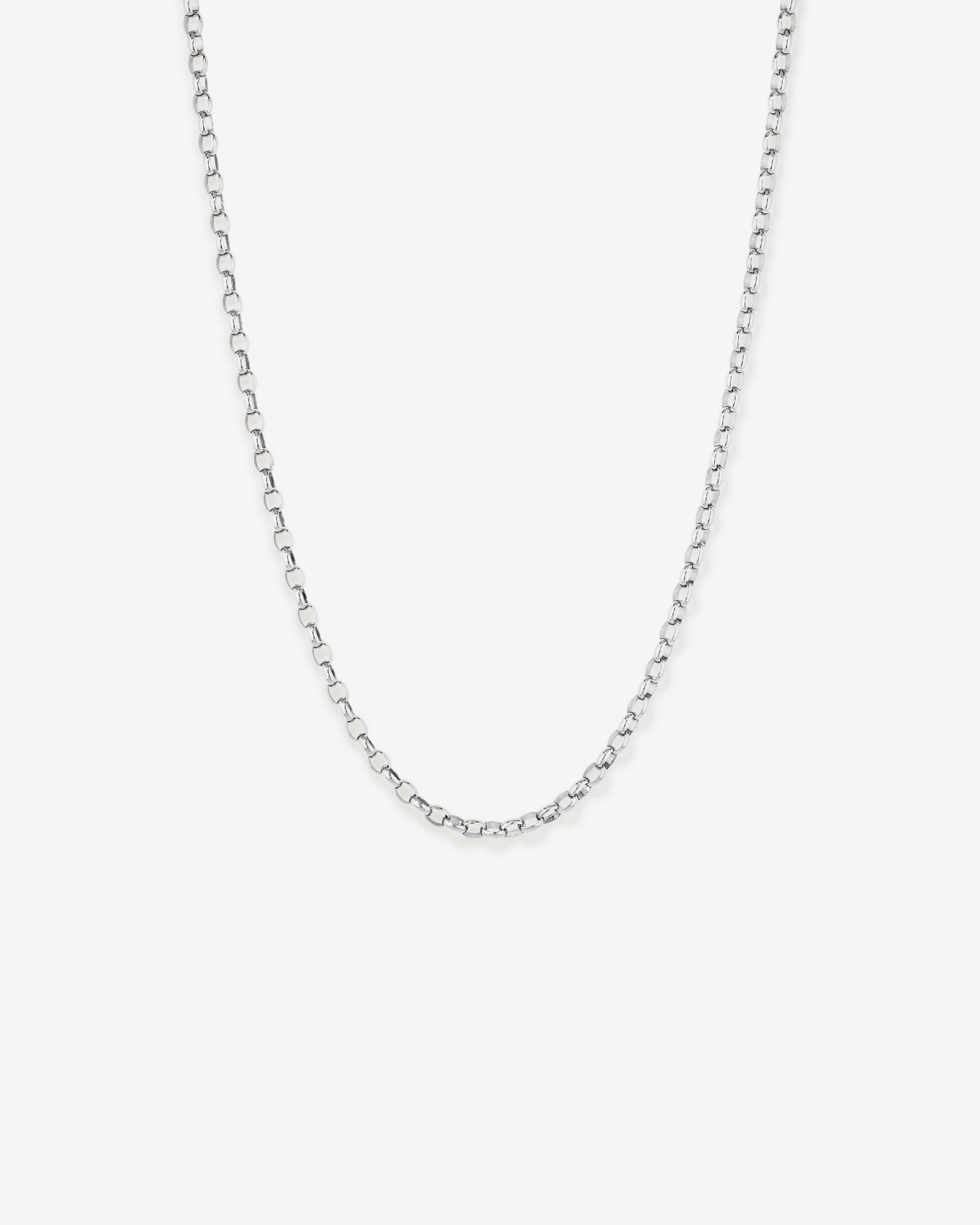 Collier à chaîne Belcher ovale de 50 cm (20 po) de 4,6 mm de largeur en argent sterling