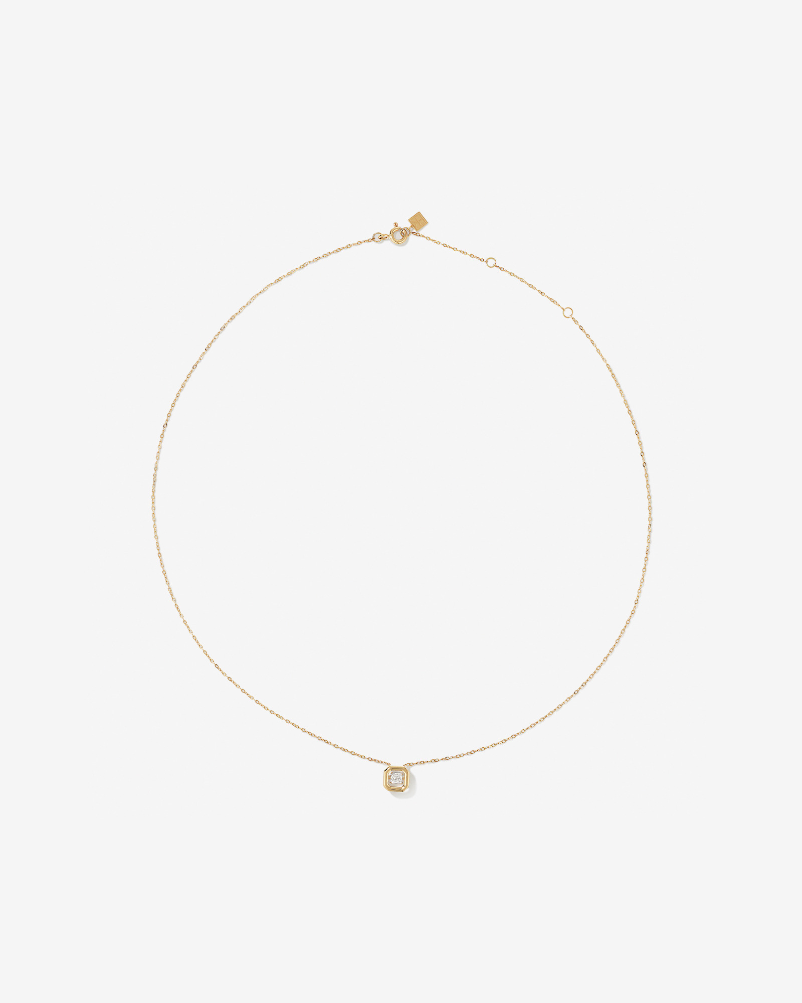 0.18 Carat TW Laboratory-Grown Asscher Cut Diamond Necklace in 10kt Yellow Gold