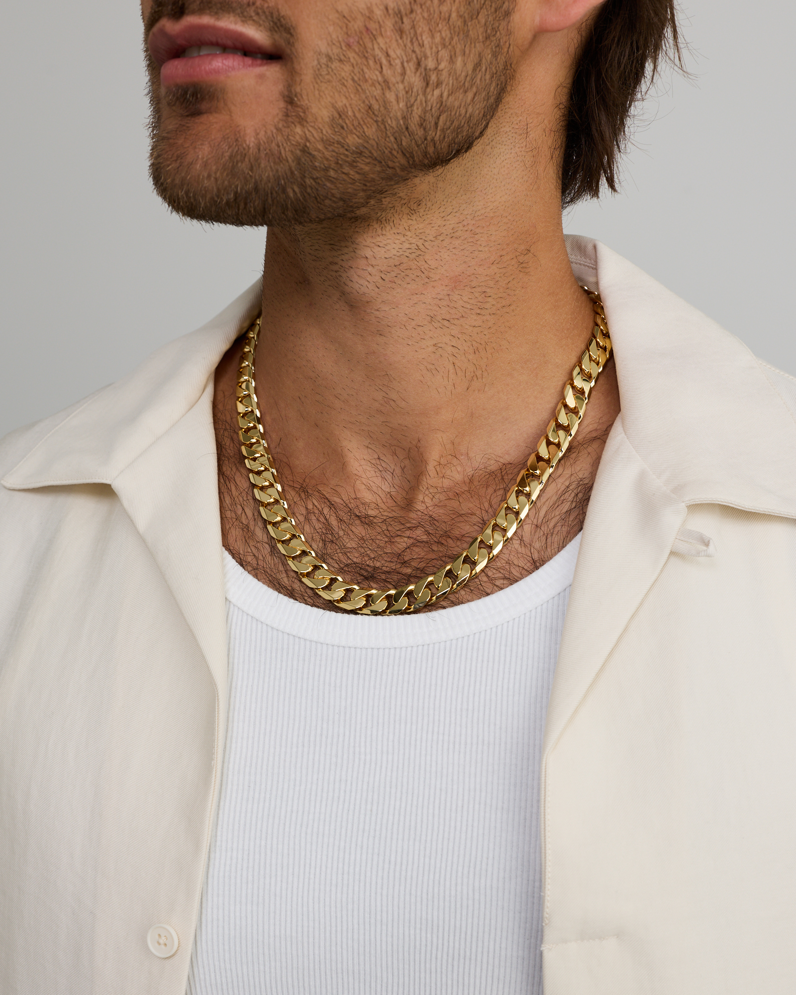 50cm (20") 11mm Curb Chain in 18 Karat Yellow Gold Vermeil