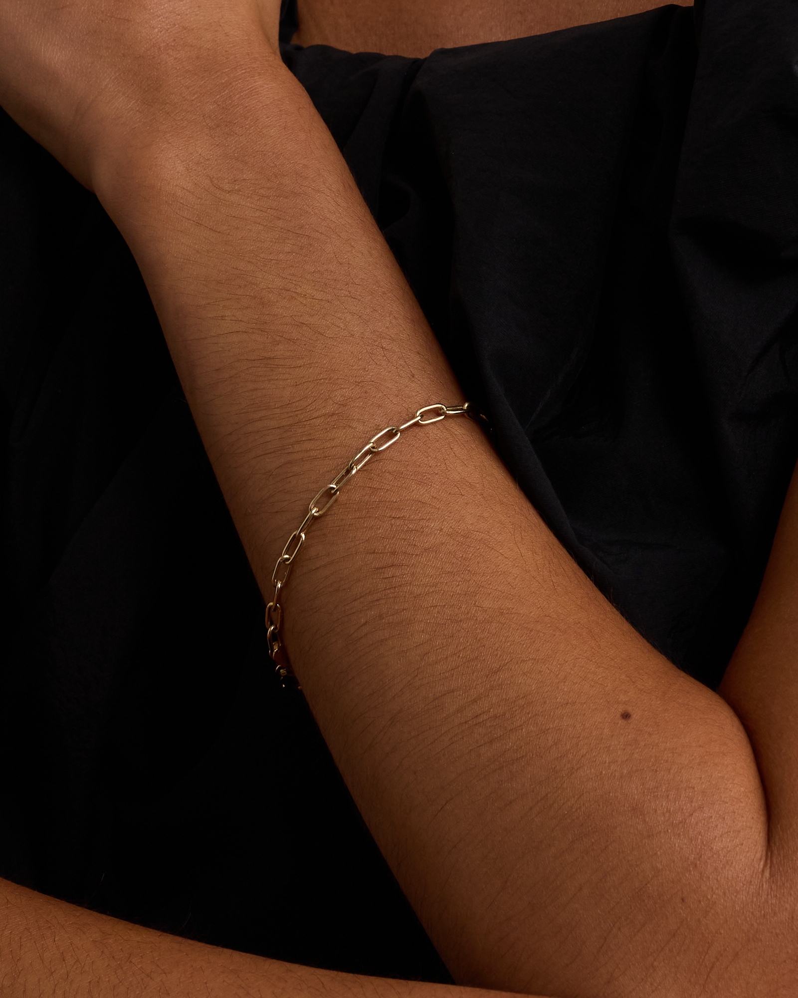 19cm (7.5") 3.5mm Hollow Paperclip Bracelet in 10kt Yellow Gold