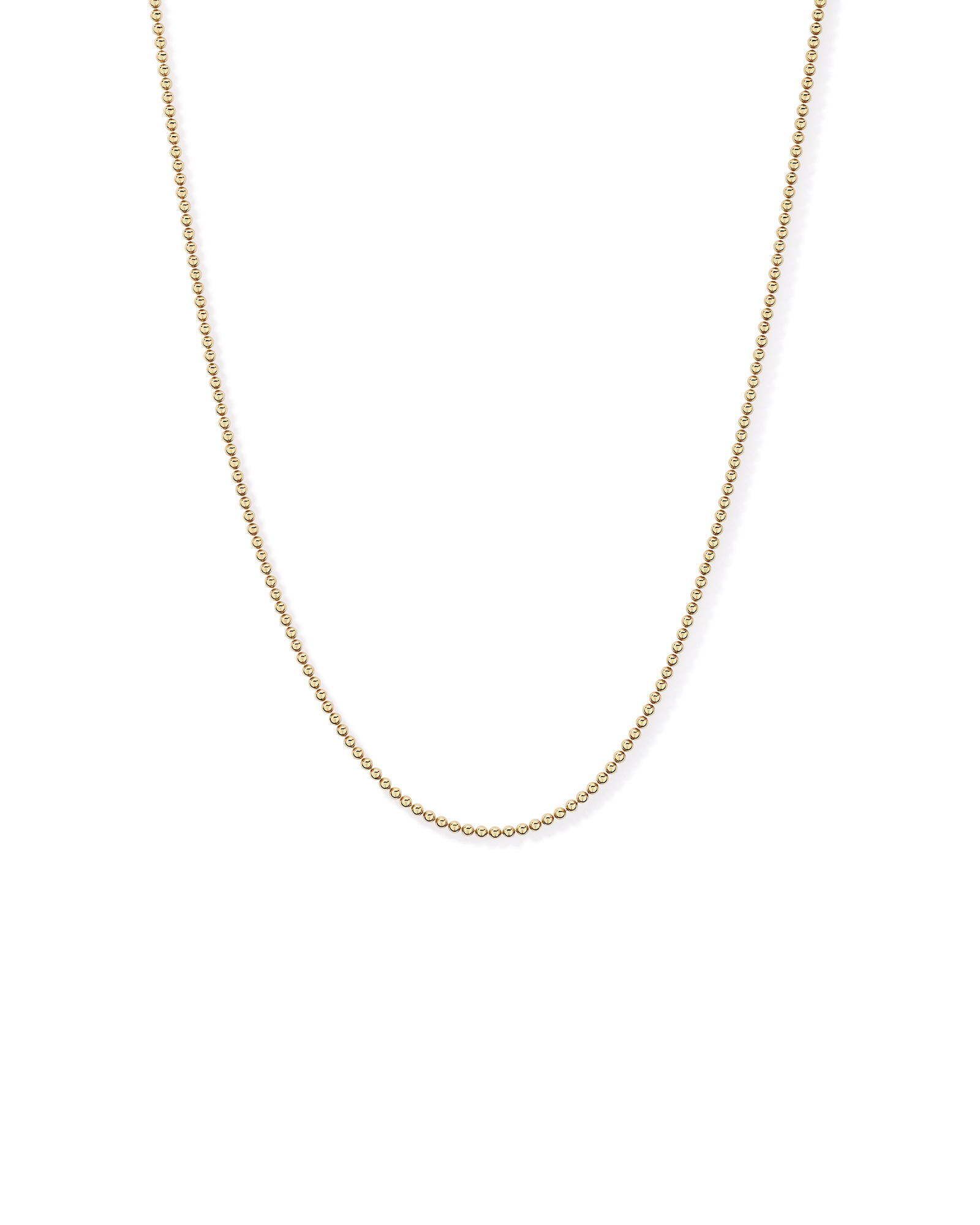 50cm (20") 2.5 Wide Bead Chain Necklace in 18kt Gold Vermeil