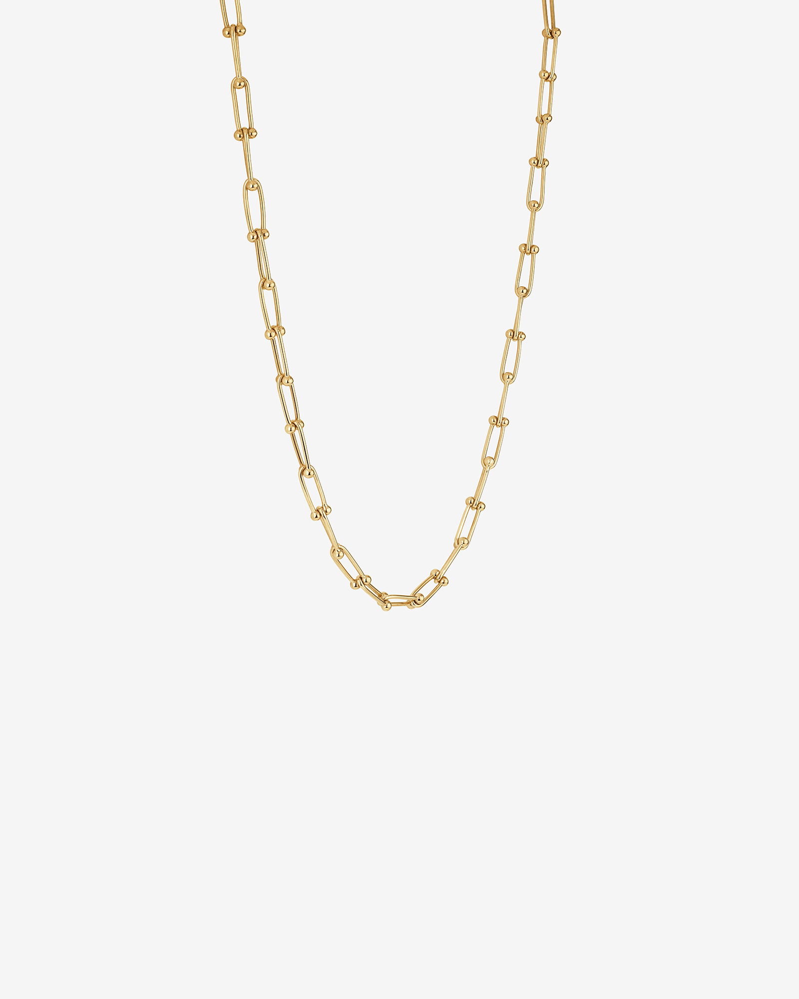 Ball and Oval Link Chain in 10kt Yellow Gold