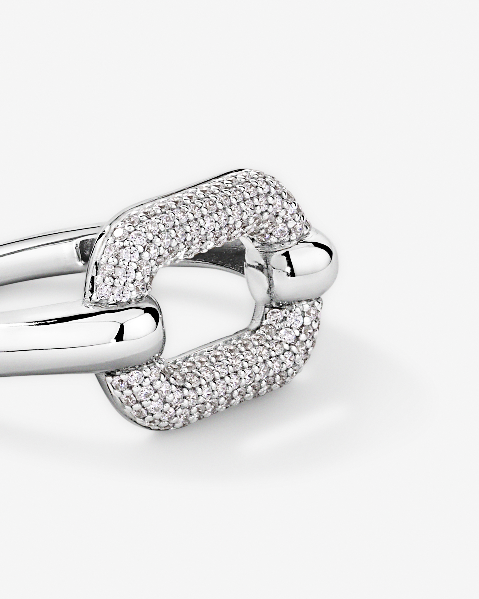 Luxe Links Ring with Cubic Zirconia in Sterling Silver