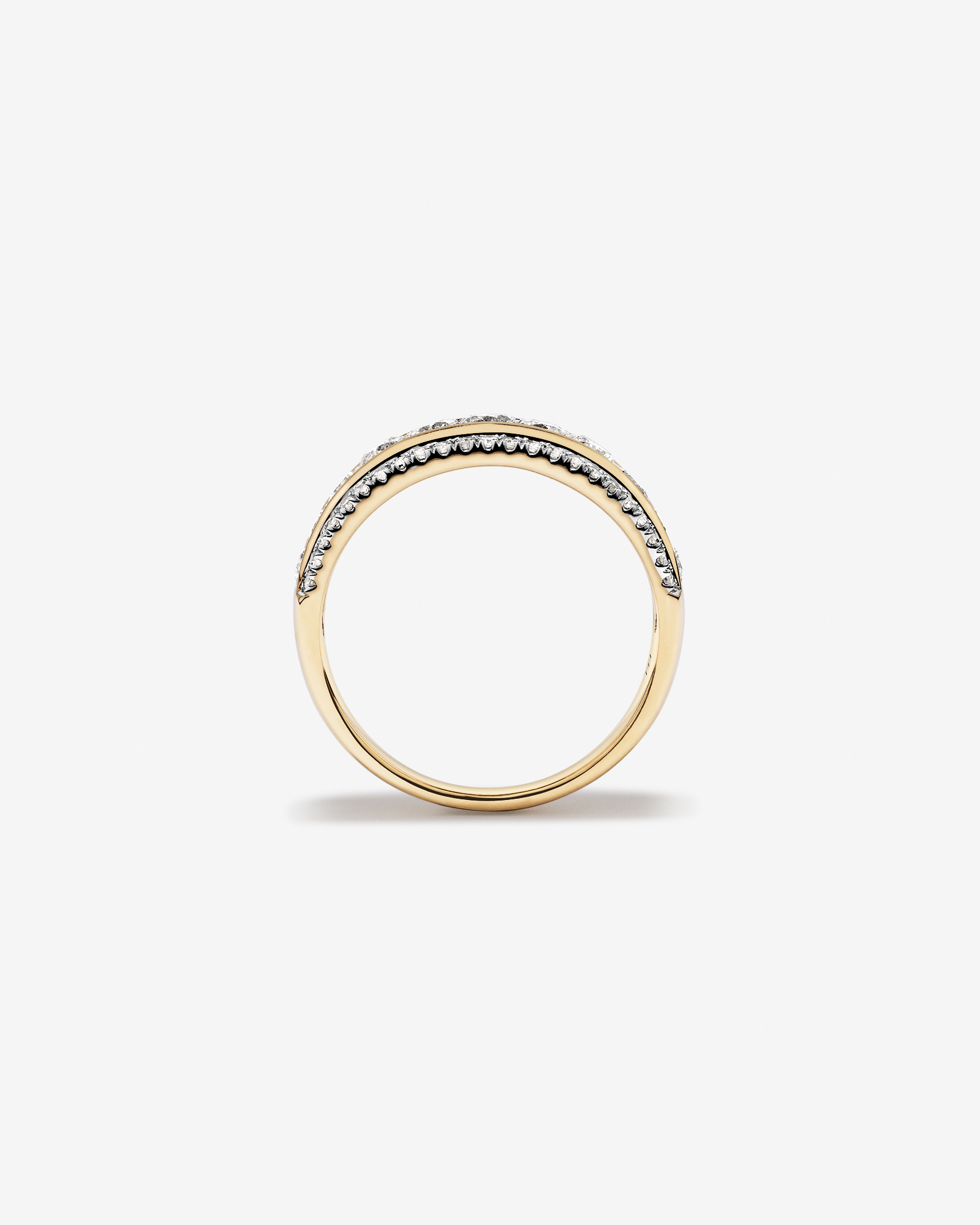 Three Row Ring with 1.00 Carat TW of Diamonds in 10kt Yellow Gold