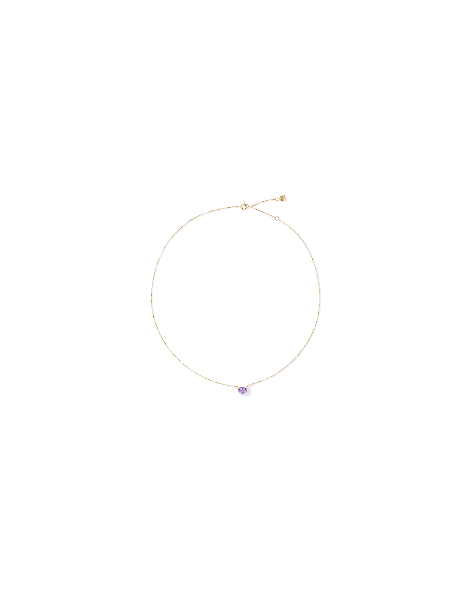 Oval East-West Rose Amethyst Necklace in 10kt Yellow Gold